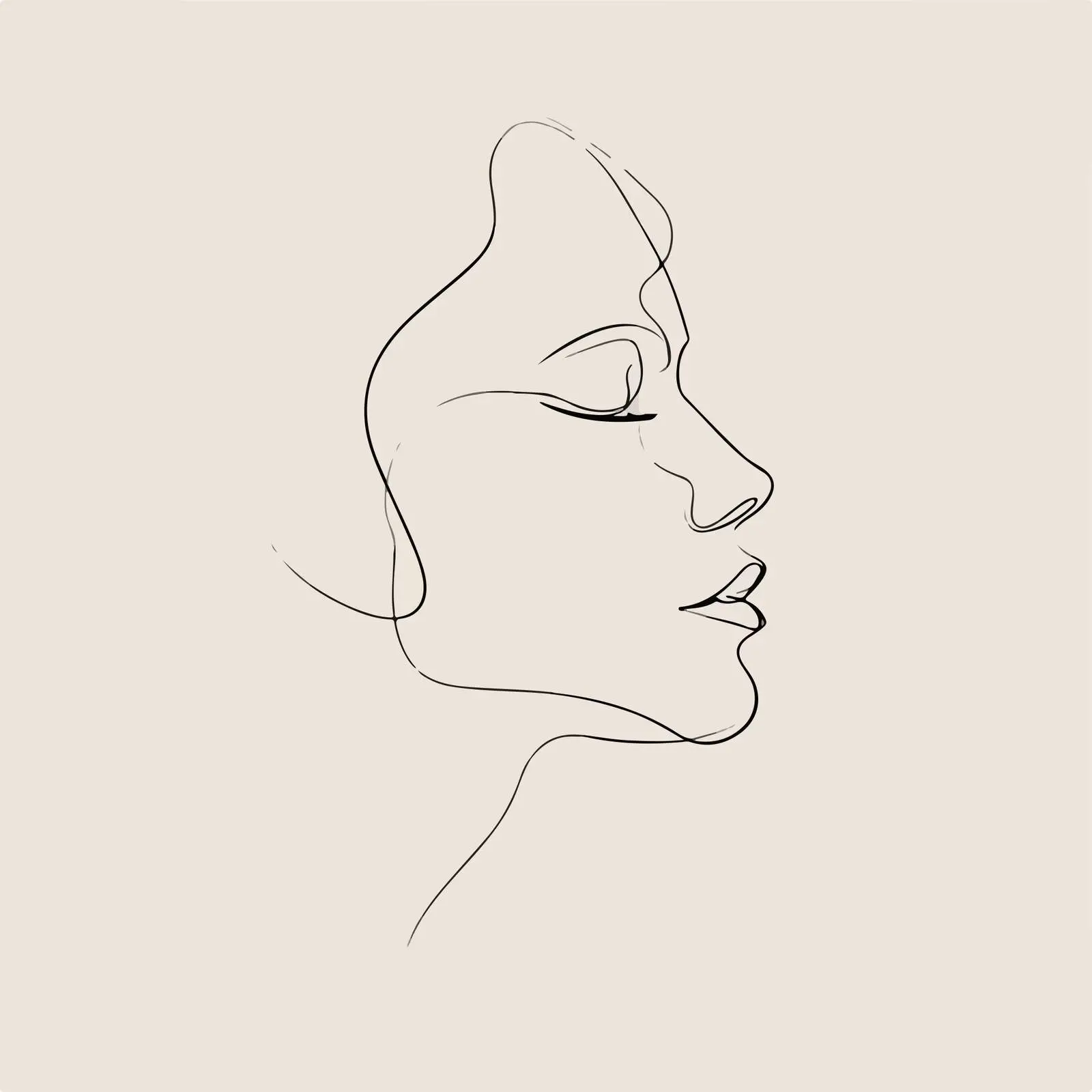 Elegant Female Profile Line Art — free download from Dotvec