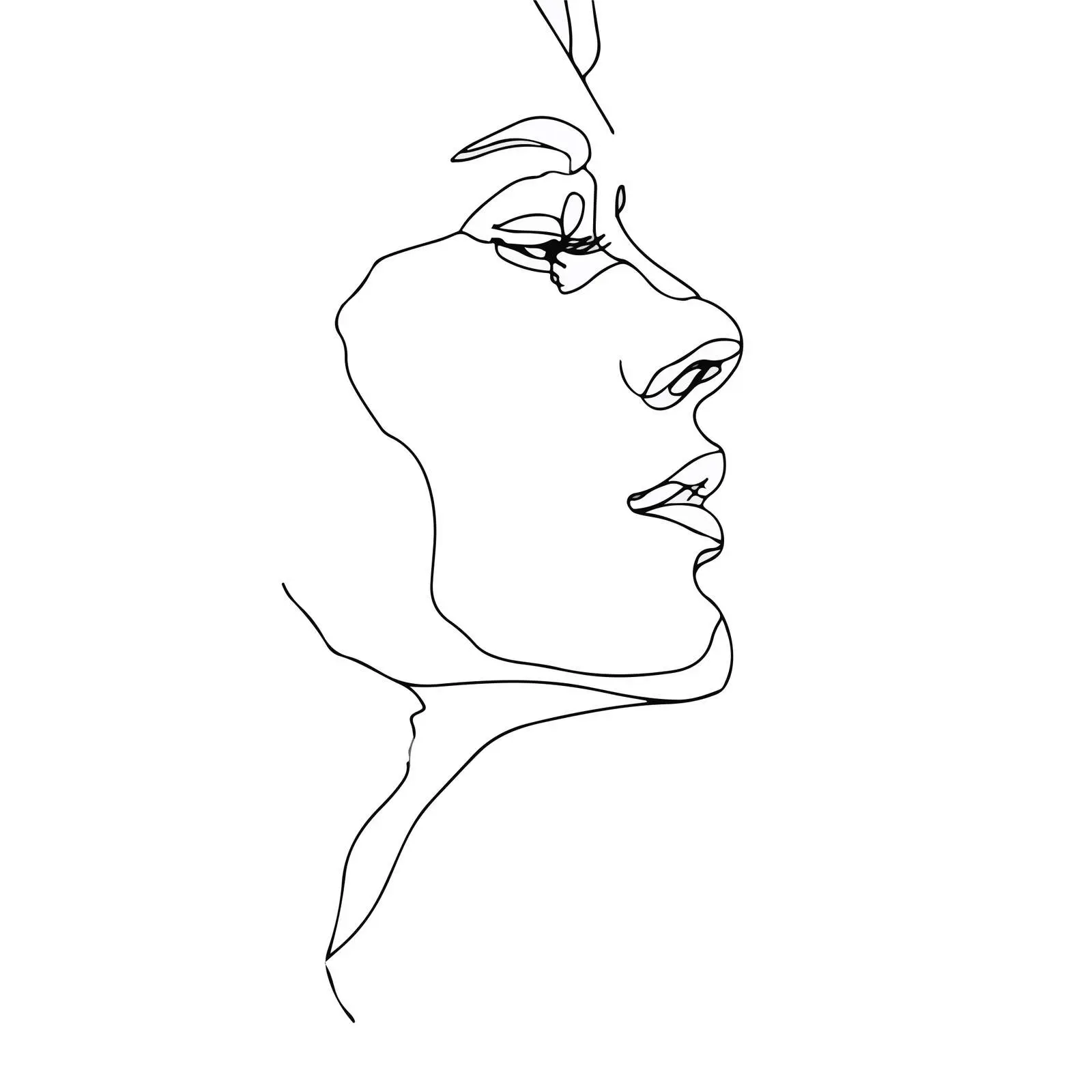 Elegant Female Profile Line Art — free download from Dotvec