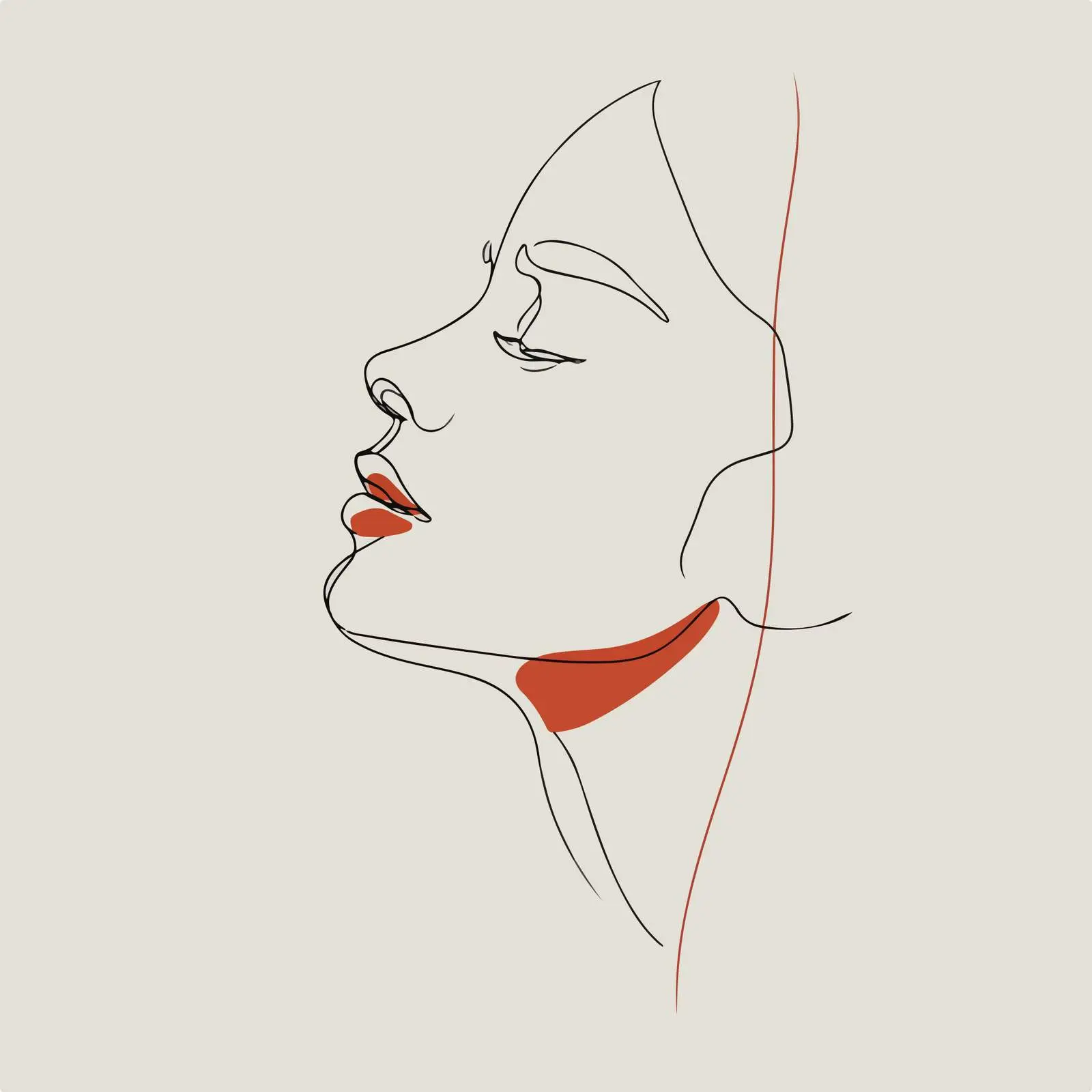 Elegant Side Profile Line Art Portrait — free download from Dotvec