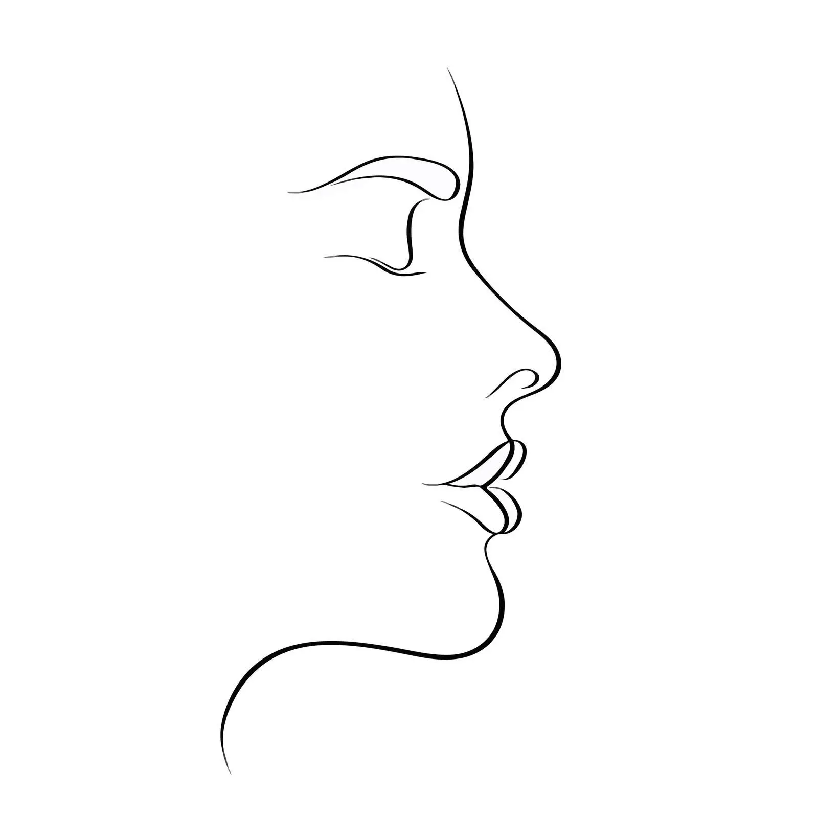Minimal Female Profile Line Art — free download from Dotvec