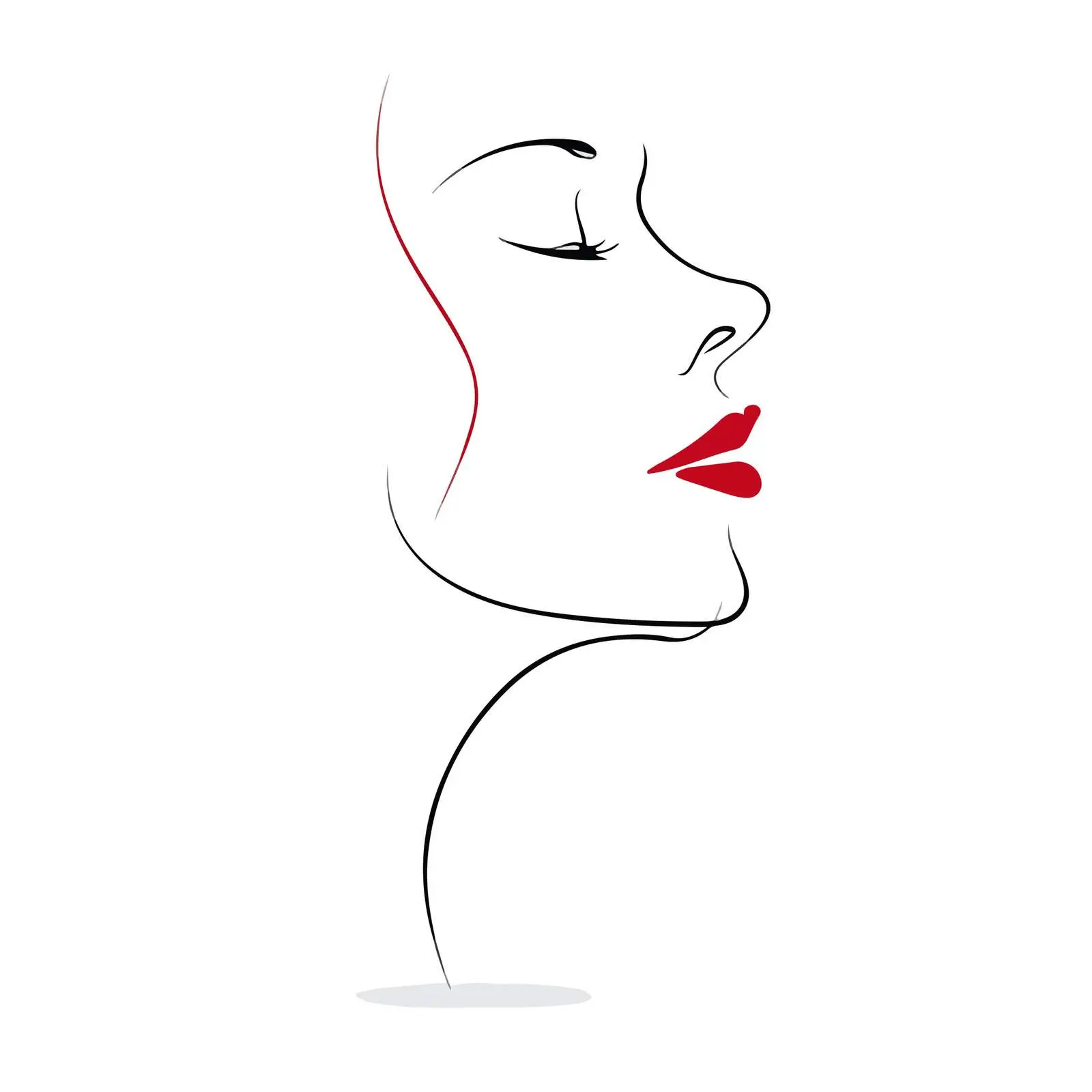 Minimal Female Profile Line Art — free download from Dotvec