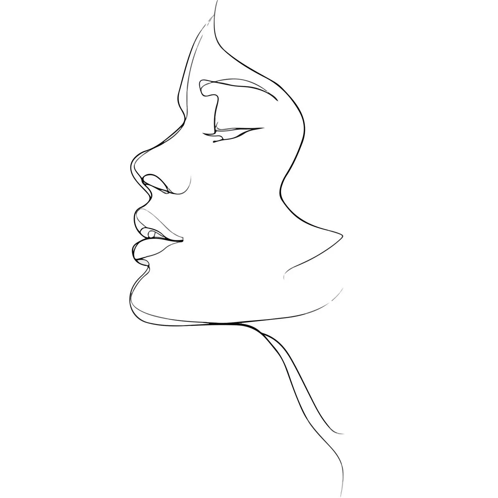 Elegant Female Profile Line Art — free download from Dotvec