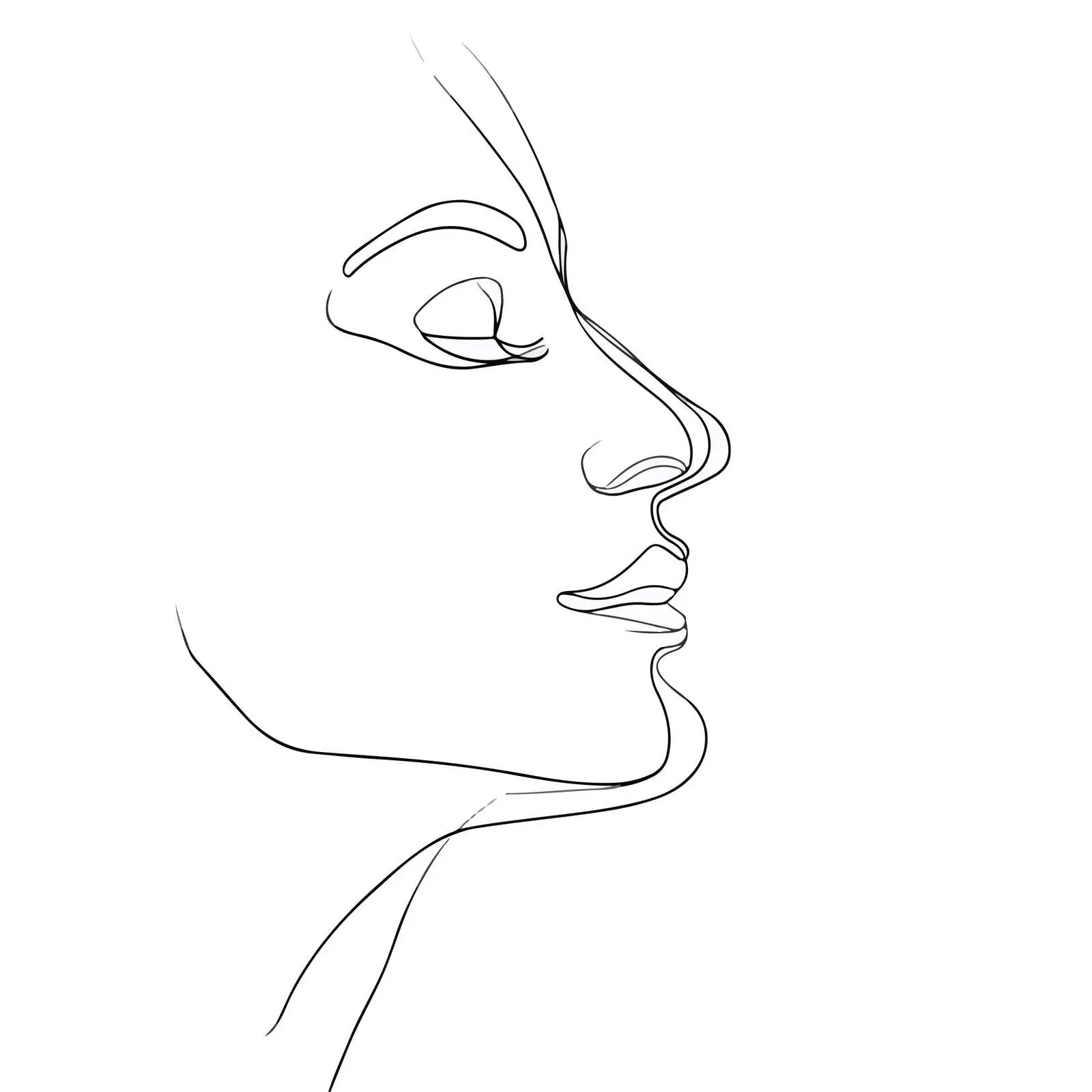 Elegant Side Profile Line Art Portrait — free download from Dotvec