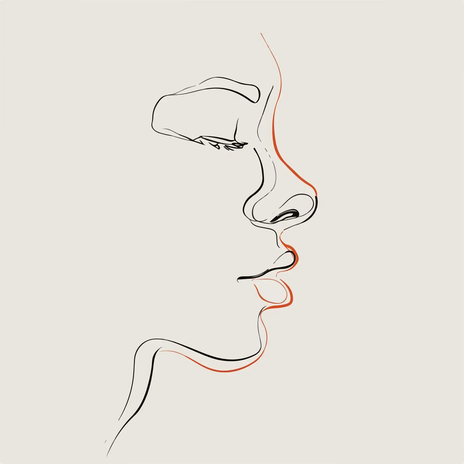 Elegant Female Side Profile Line Art — free download from Dotvec