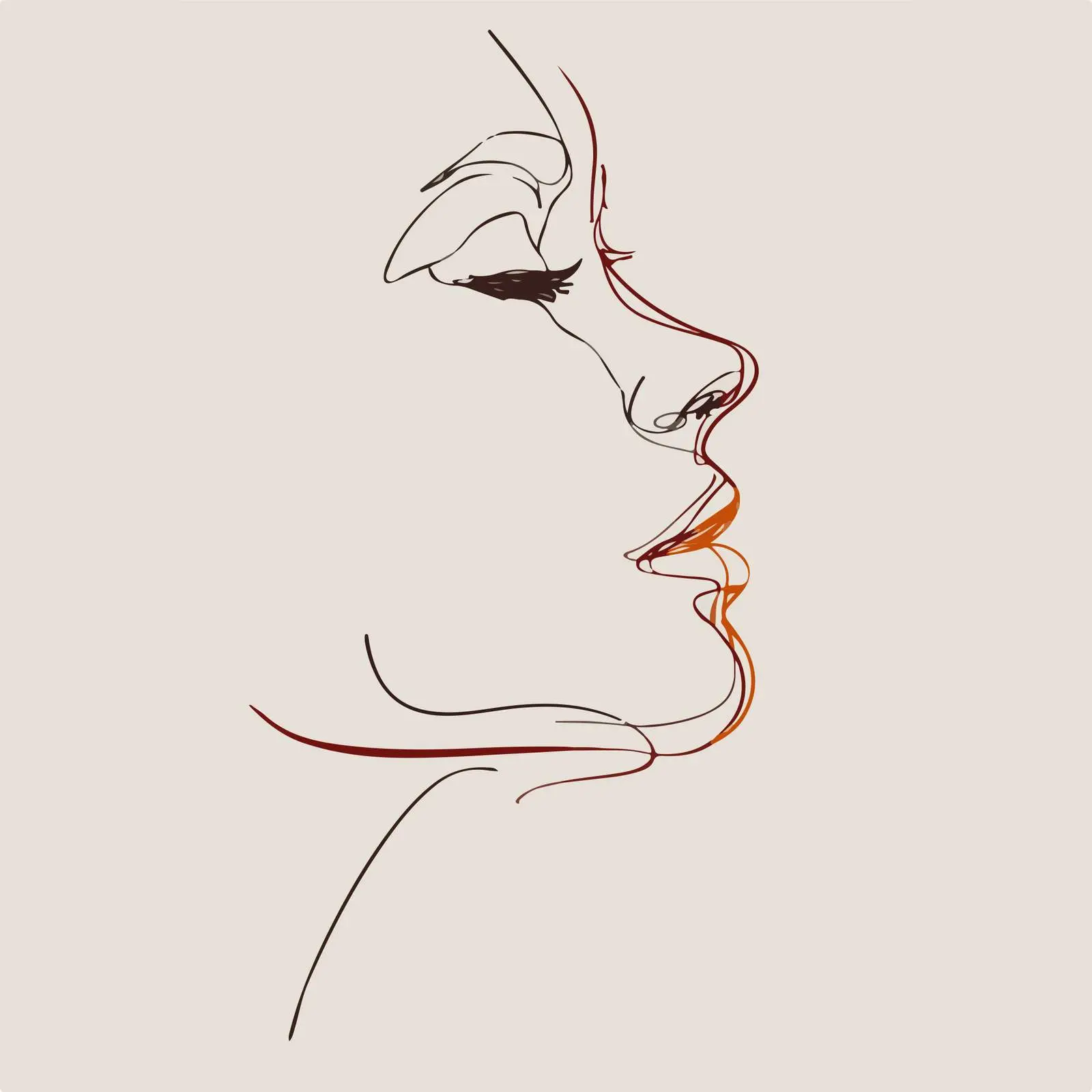 Minimal Female Side Profile Line Art — free download from Dotvec