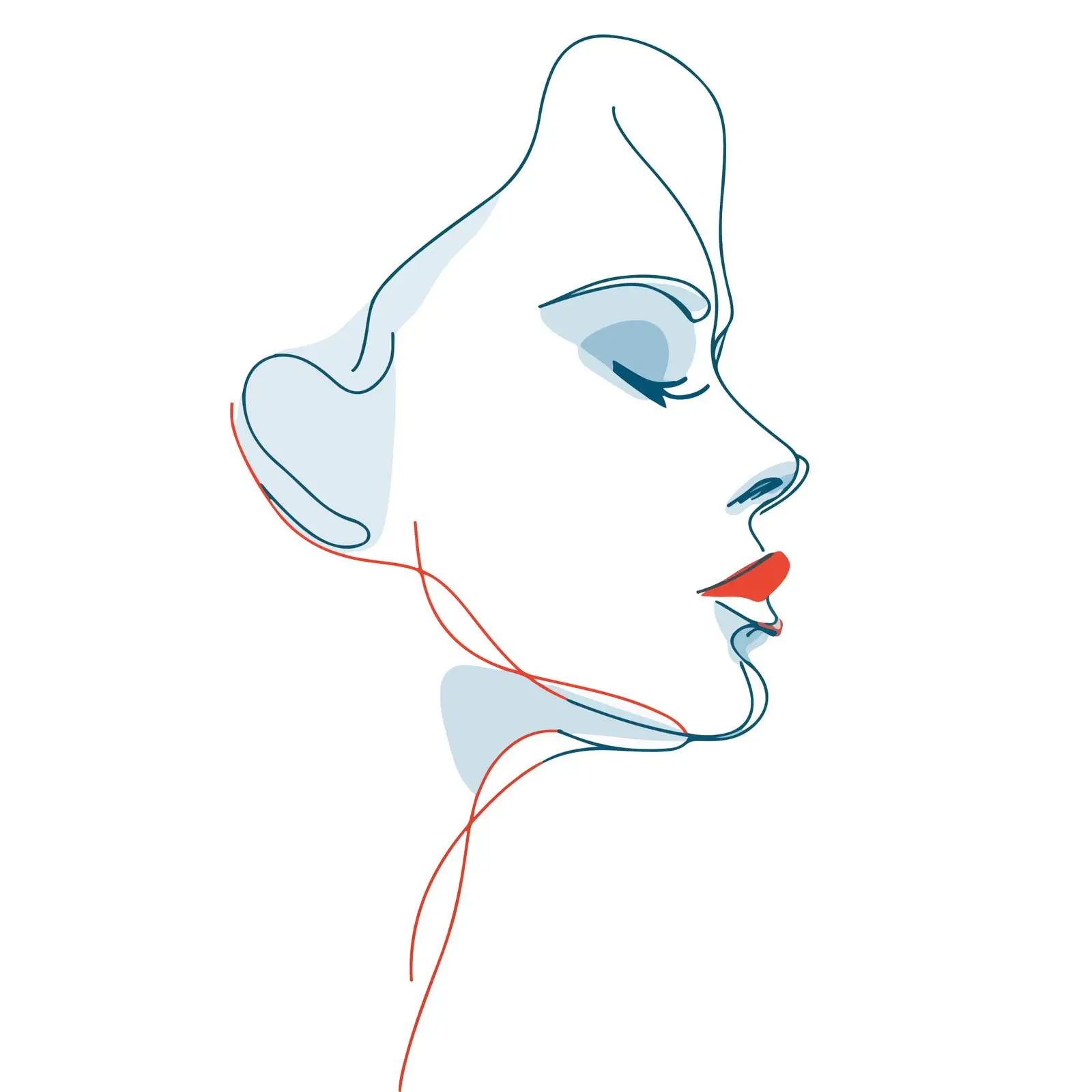 Elegant Female Side Profile Line Art — free download from Dotvec