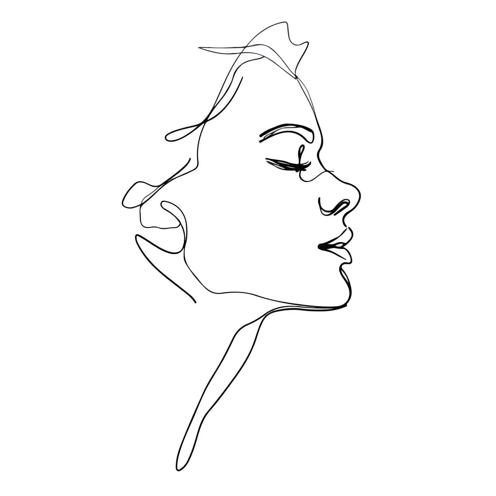 Elegant Female Profile Line Art — free download from Dotvec