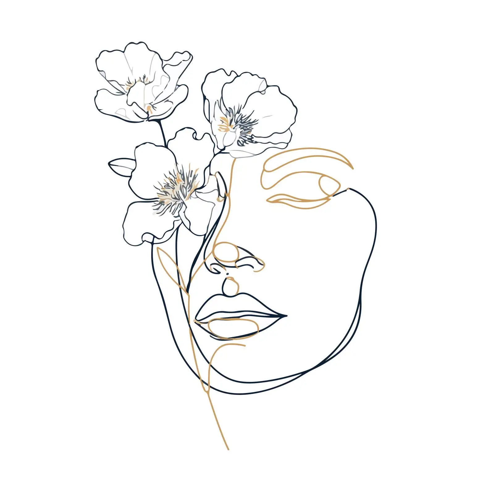 Elegant Female Portrait Line Art — free download from Dotvec