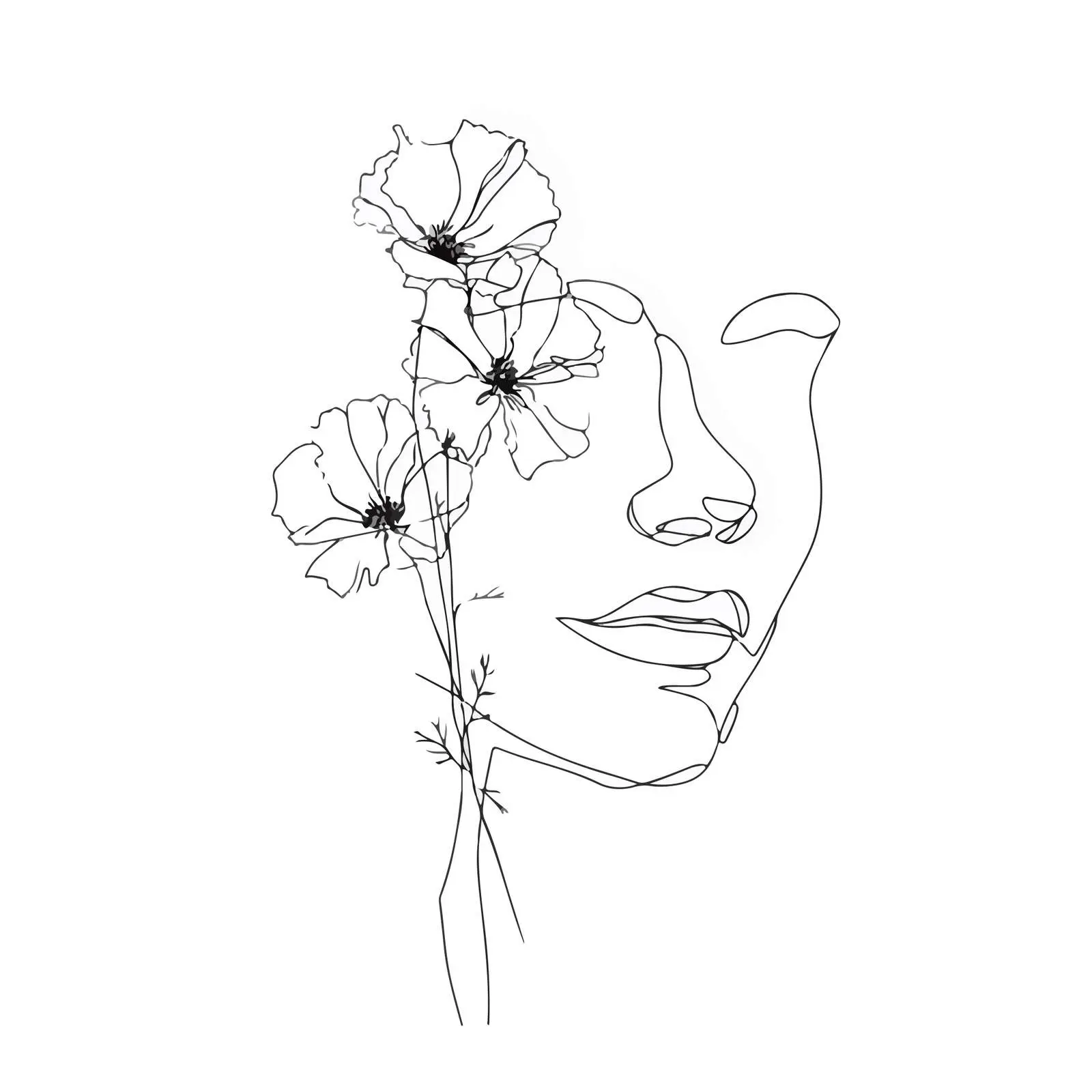 Elegant Floral Minimalist Portrait — free download from Dotvec