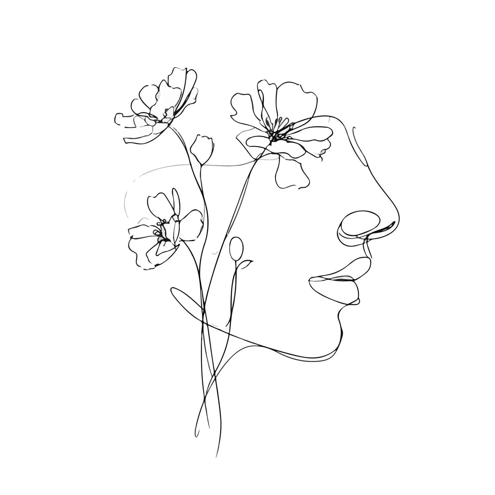 Elegant Floral Continuous Line Art — free download from Dotvec
