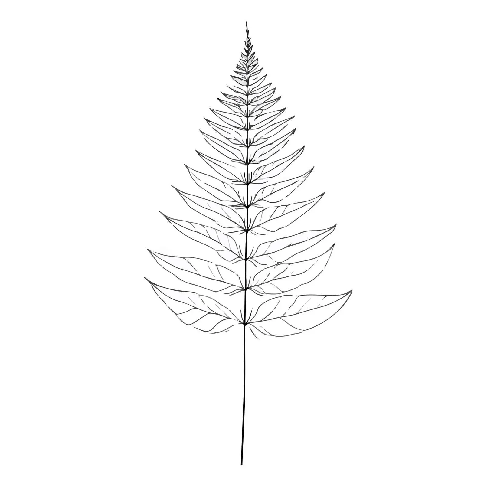 Minimal Fern Leaf Line Art Vector — free download from Dotvec
