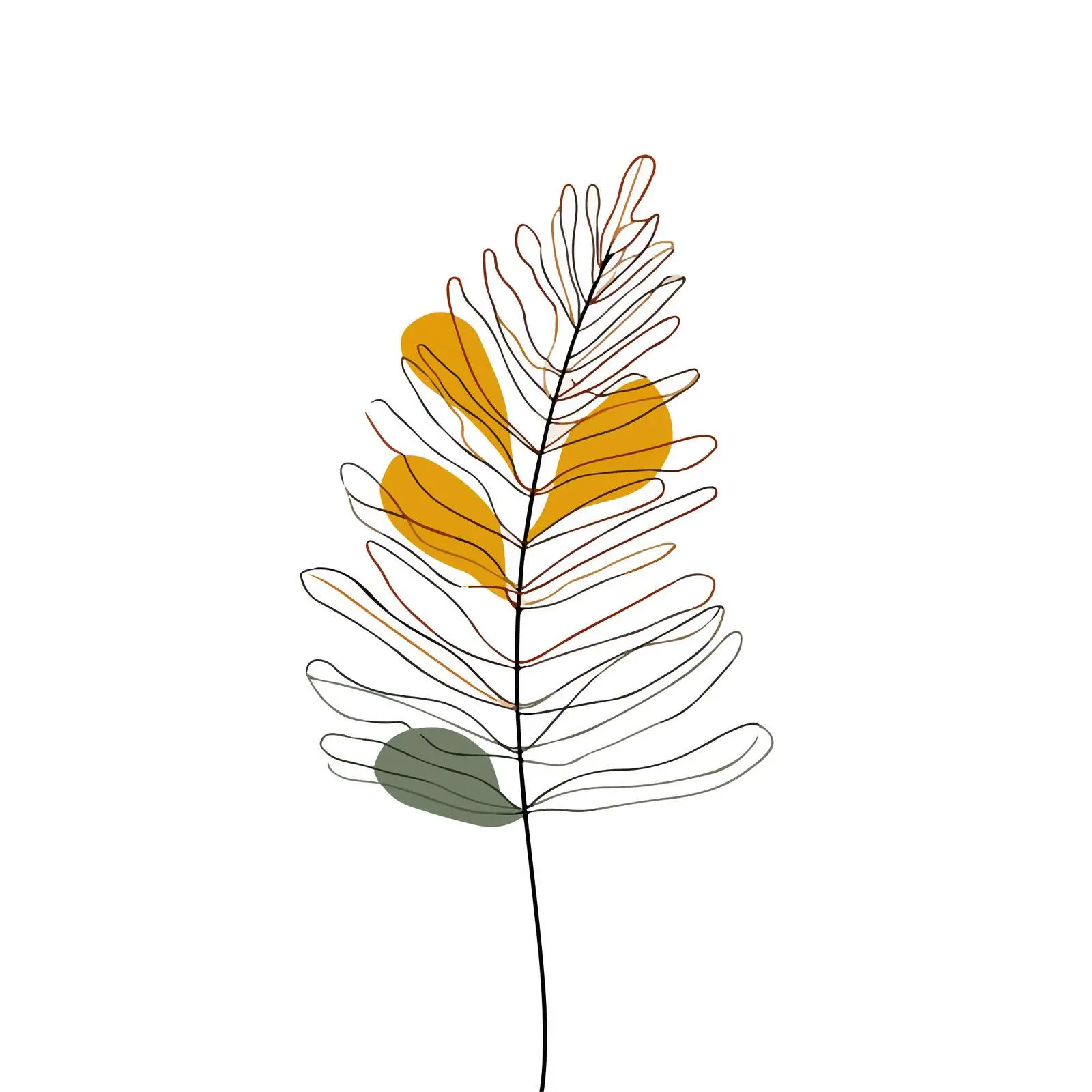 Minimalist Fern Leaf Line Art Vector — free download from Dotvec