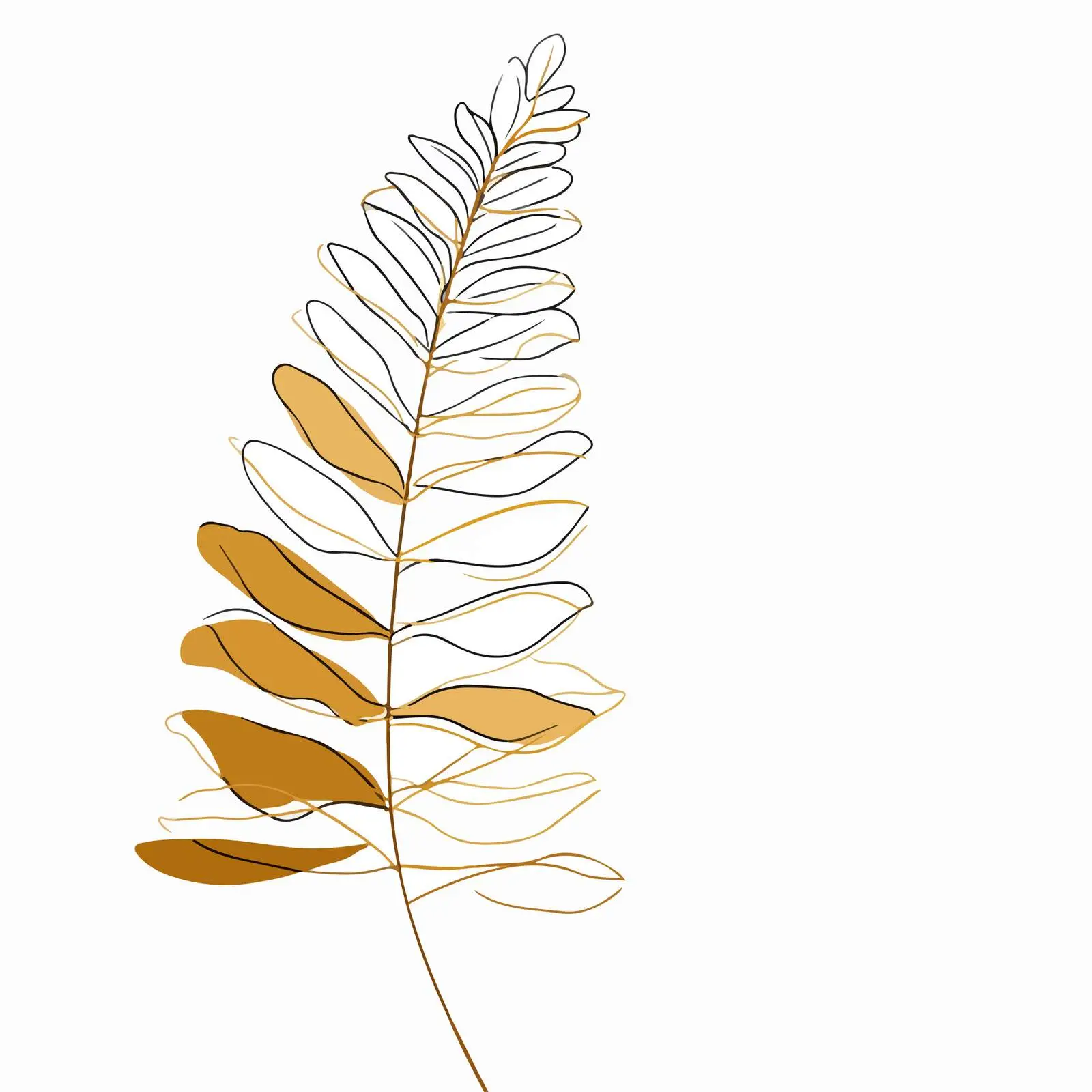 Minimal Fern Leaf Line Art Vector — free download from Dotvec