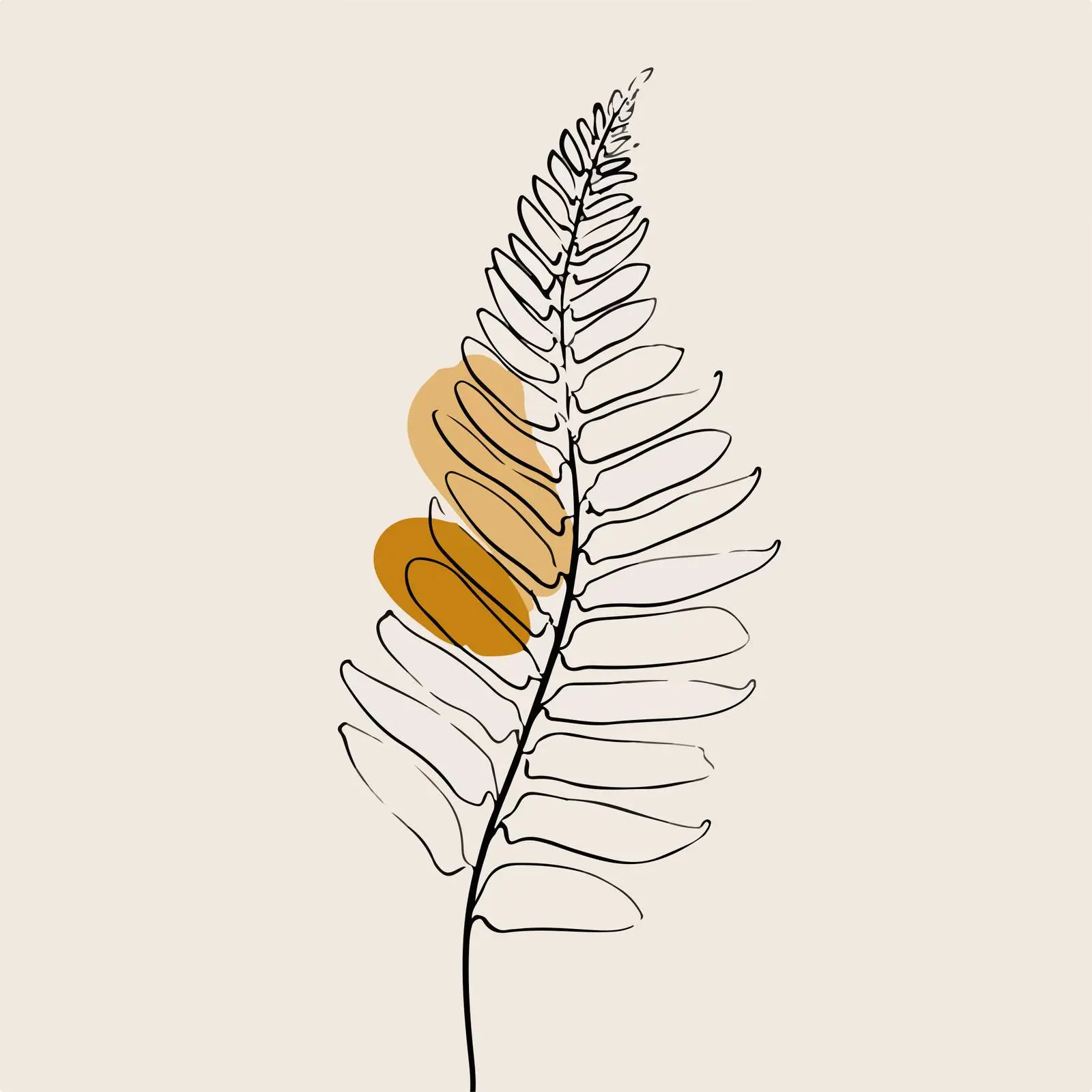 Minimal Fern Leaf Line Art Vector — free download from Dotvec