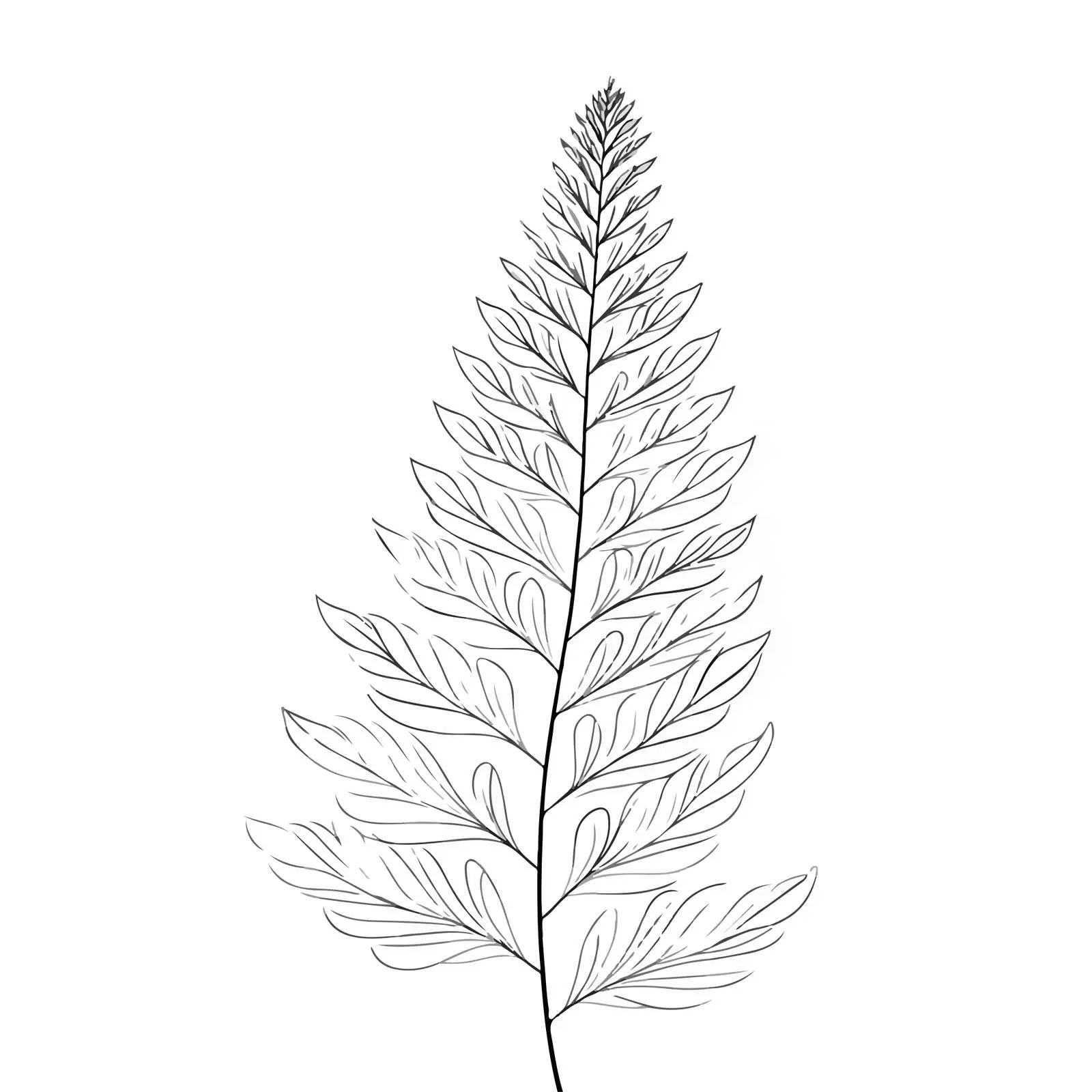 Fern Leaf Line Art Vector Illustration — free download from Dotvec