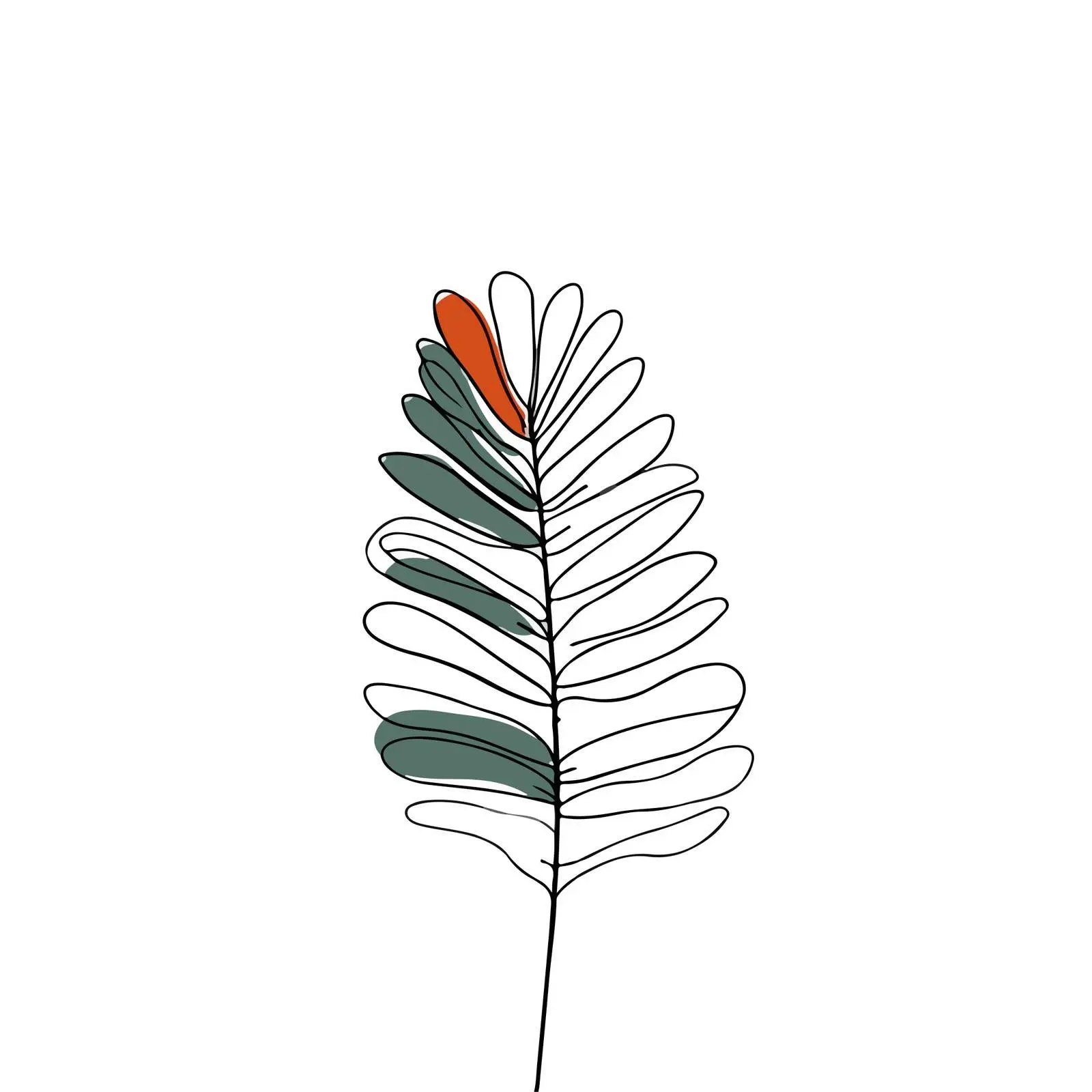 Fern Leaf Line Art — free download from Dotvec
