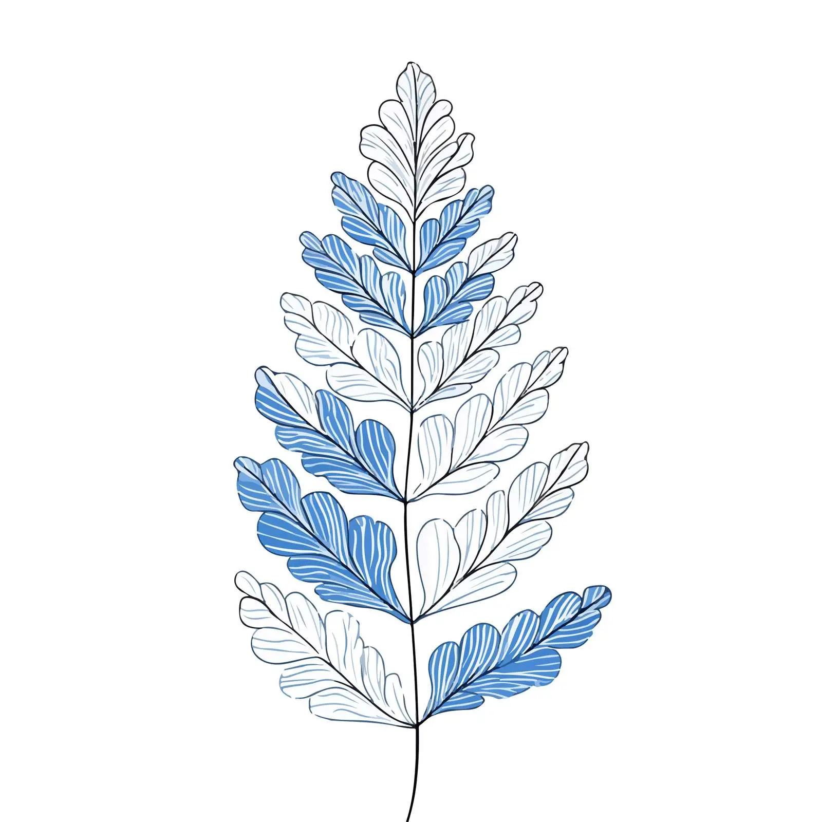 Minimal Fern Leaf Line Art Vector — free download from Dotvec