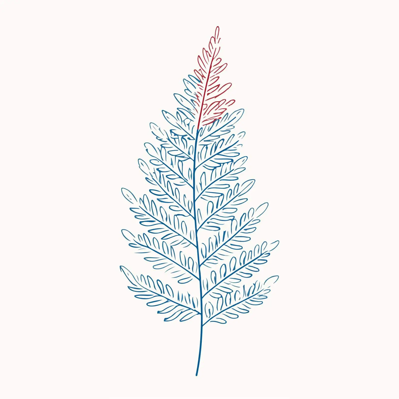 Fern Leaf Line Art Vector Illustration — free download from Dotvec
