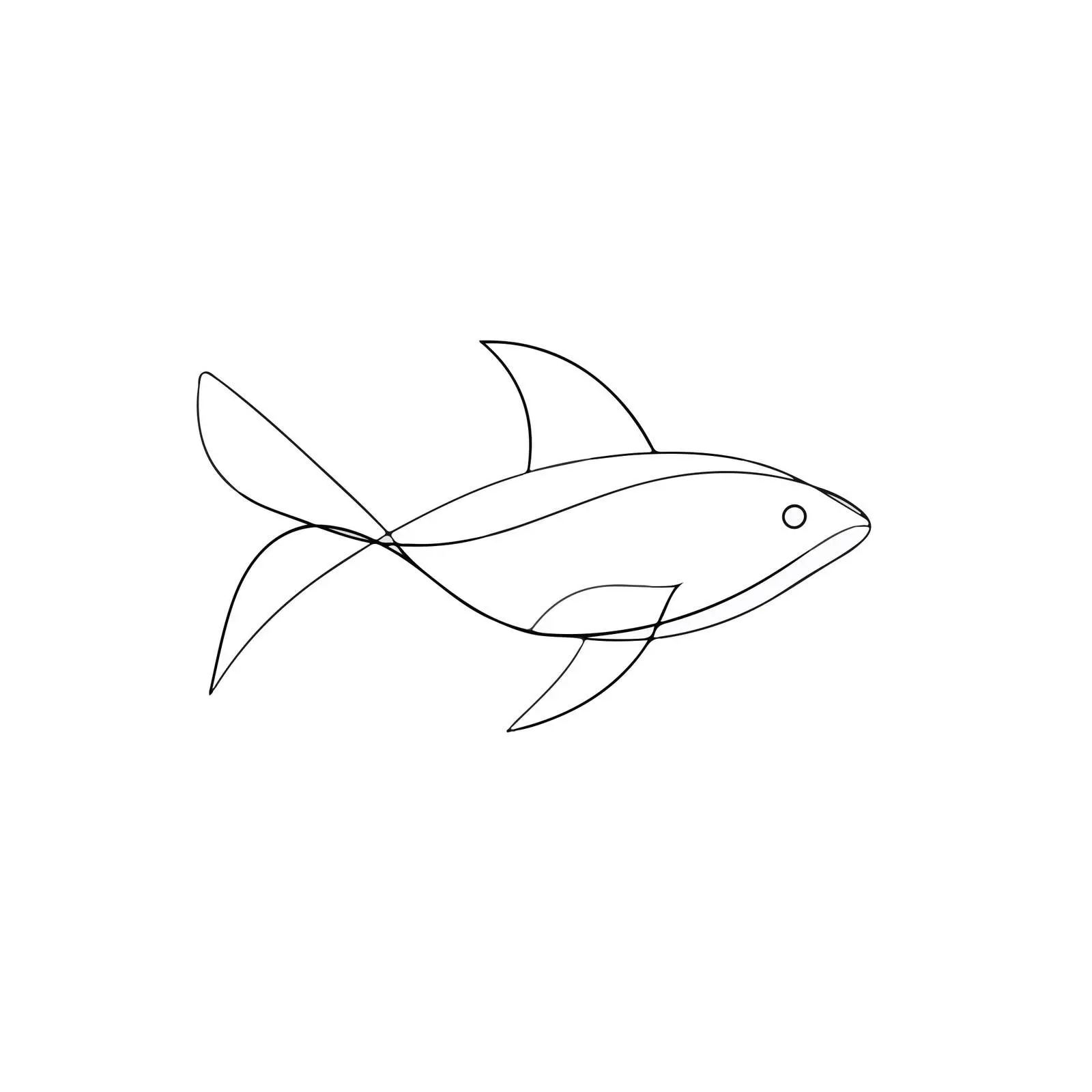 Fish in Minimal Line Art Style — free download from Dotvec