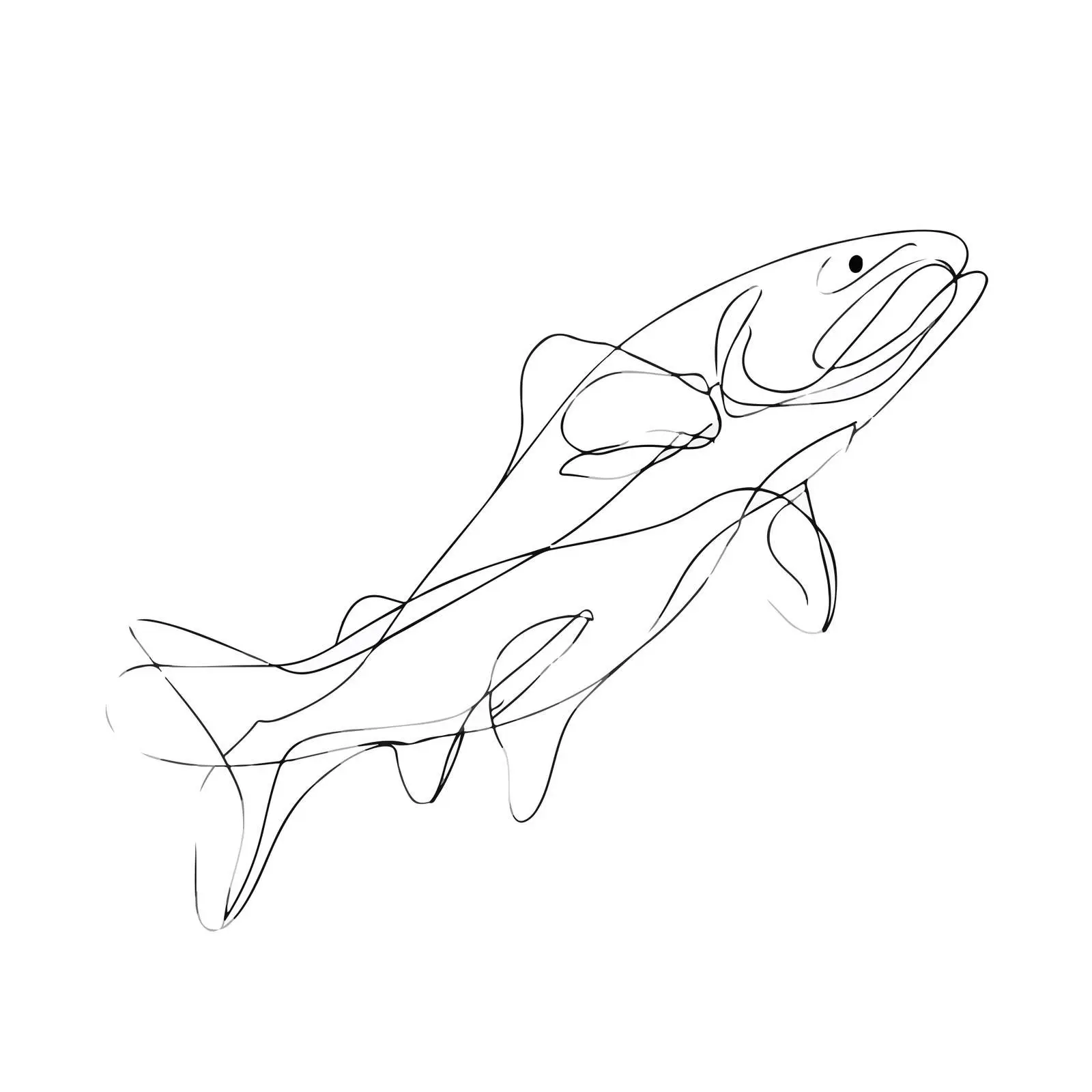 Fish Line Art Design — free download from Dotvec