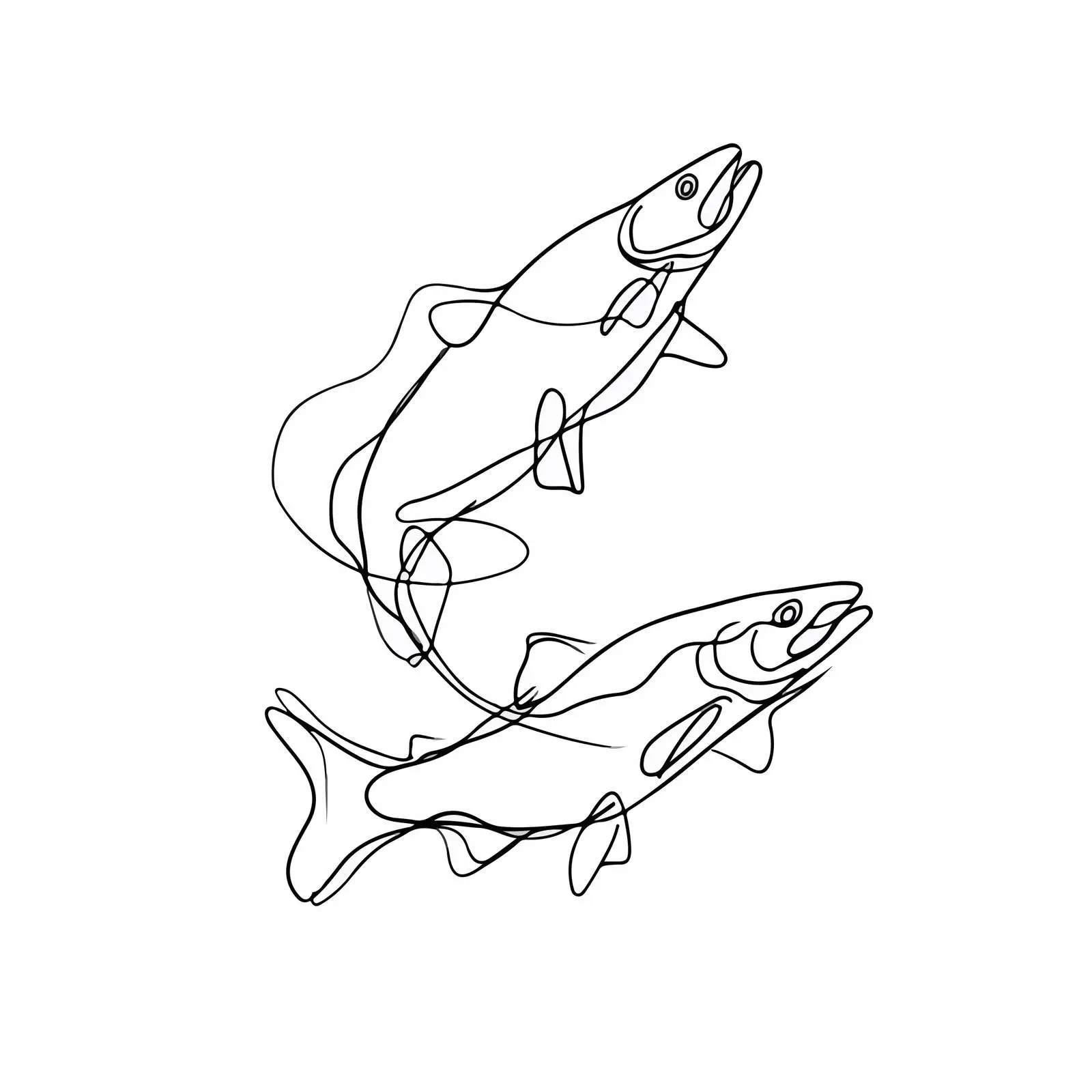 Abstract Fish Line Art Design — free download from Dotvec