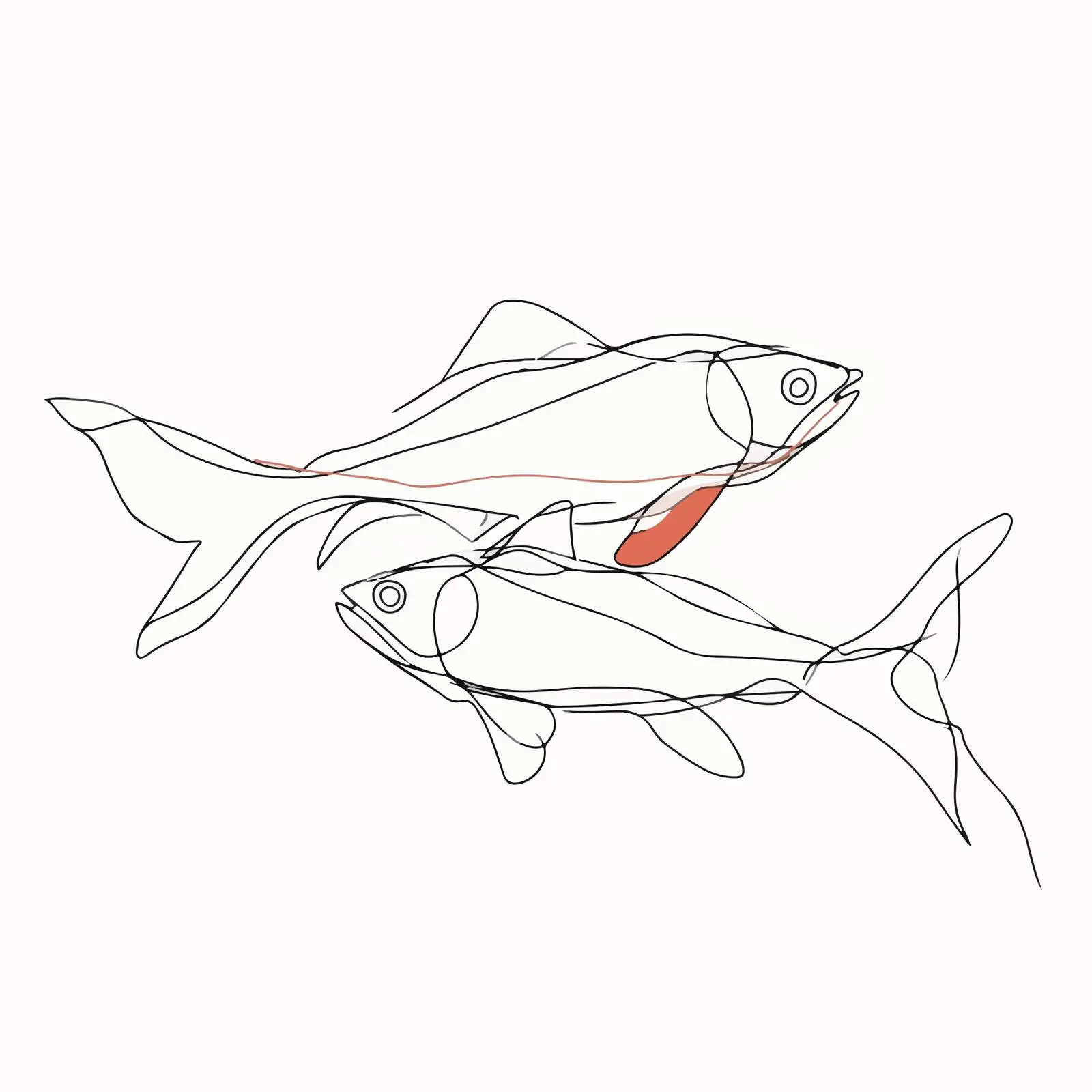 Abstract Fish Line Art Illustration — free download from Dotvec