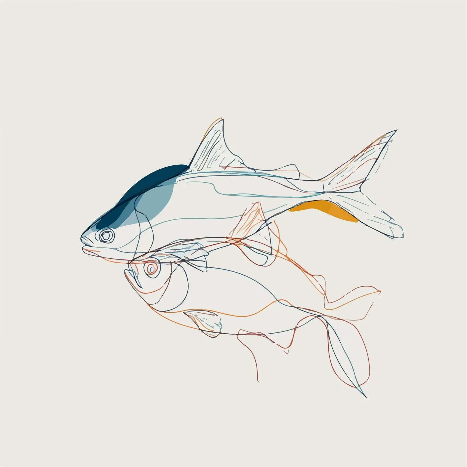 Elegant Fish Line Art — free download from Dotvec