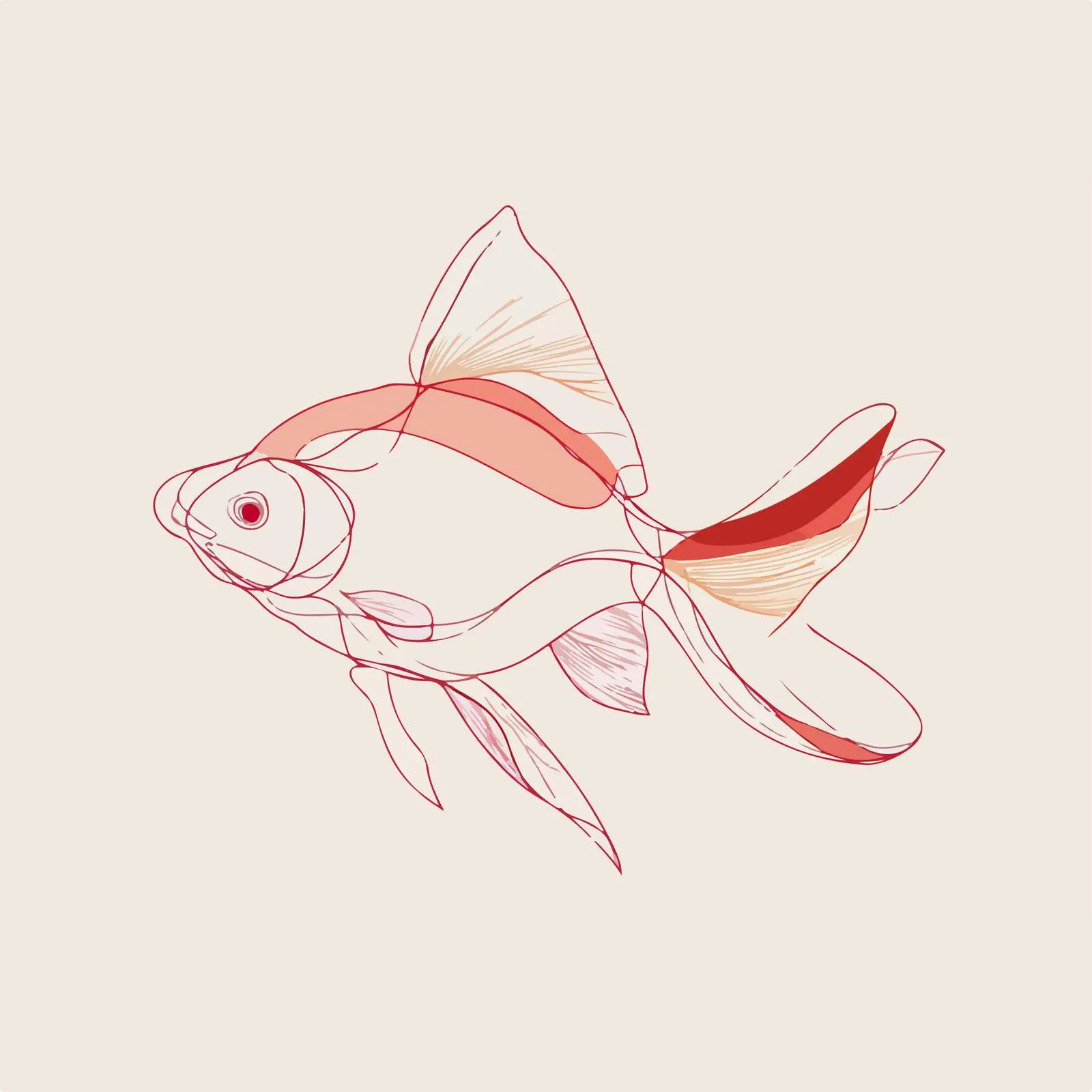 Elegant Fish Line Art Illustration — free download from Dotvec