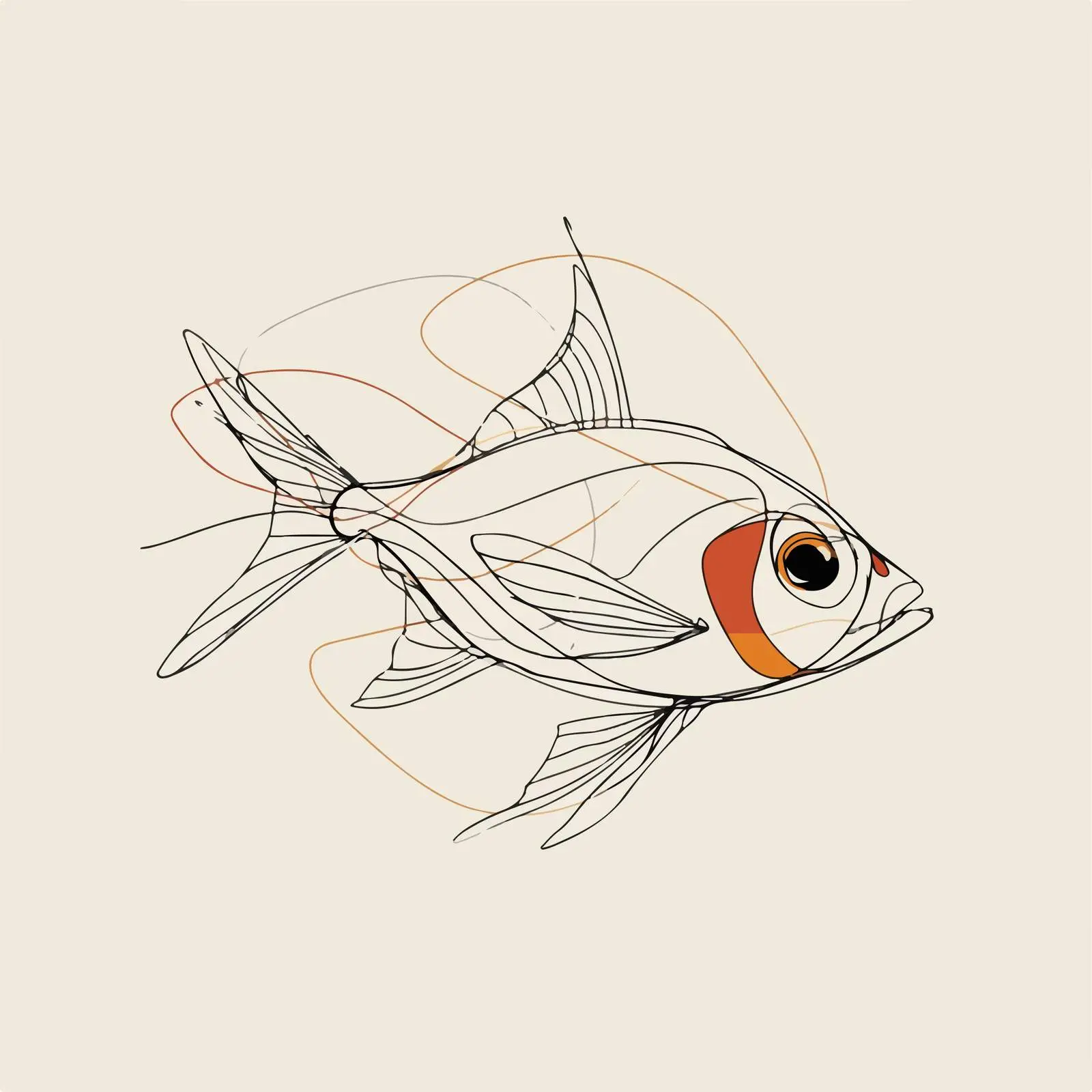 Fish Swimming Line Art — free download from Dotvec