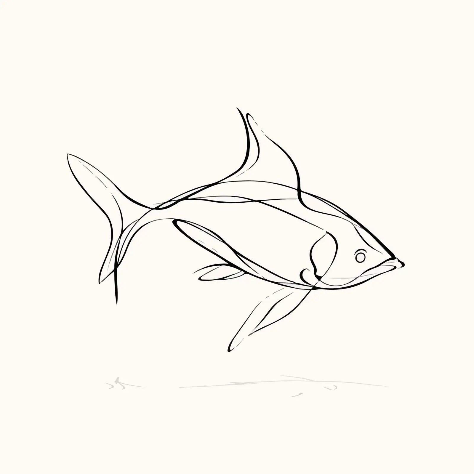 Fish Line Art Swimming Illustration — free download from Dotvec