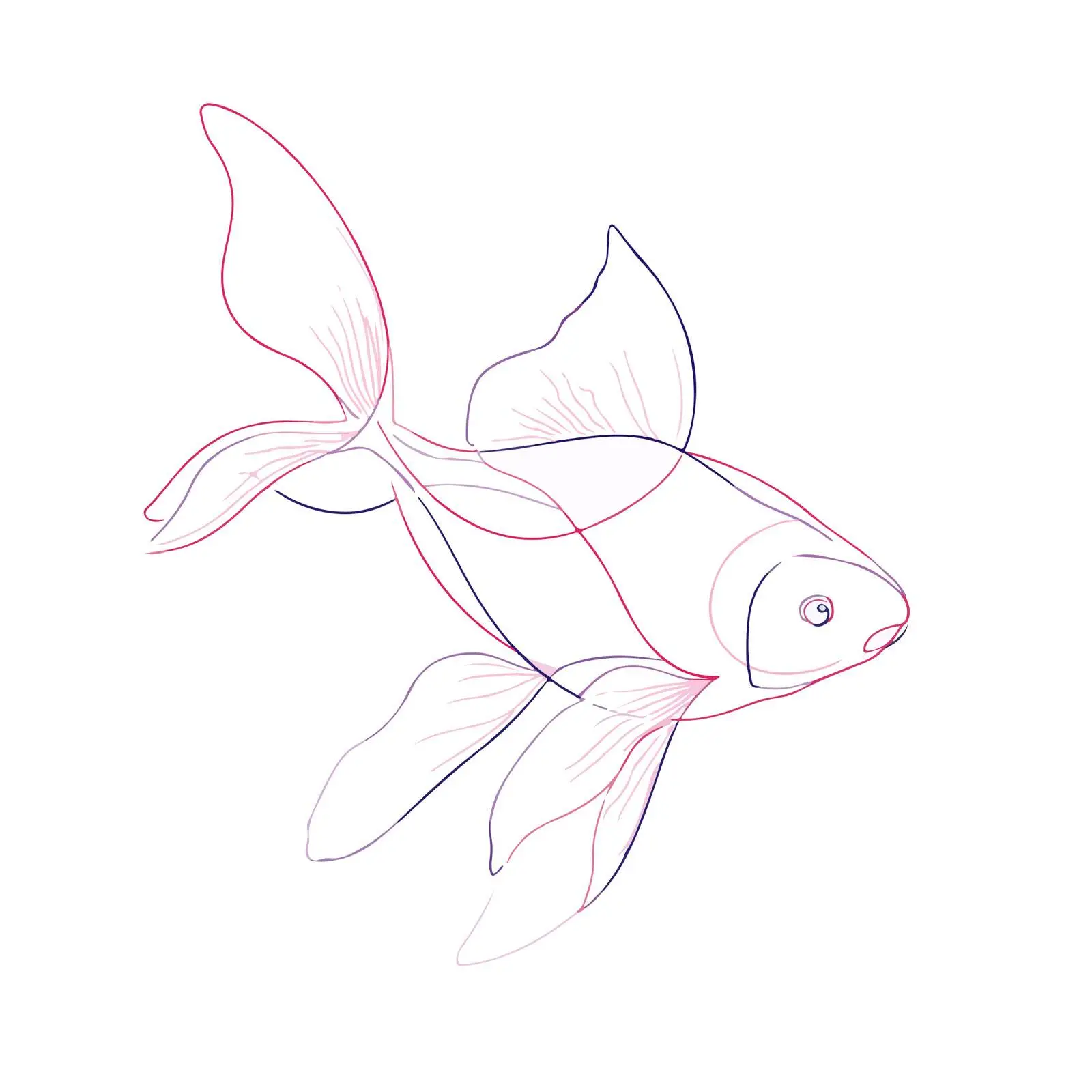 Elegant Fish Line Art — free download from Dotvec