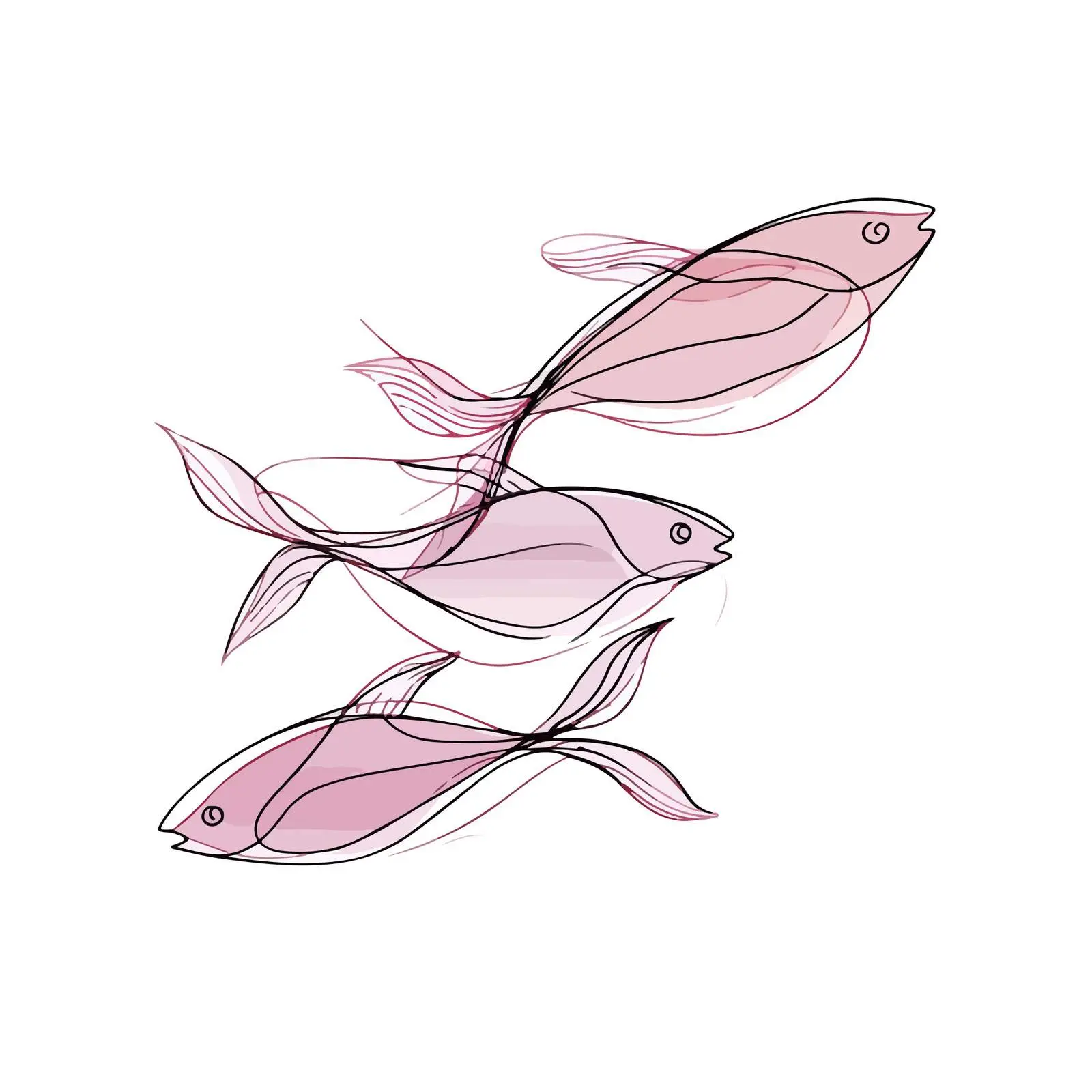 Fish Line Art Vector Illustration — free download from Dotvec
