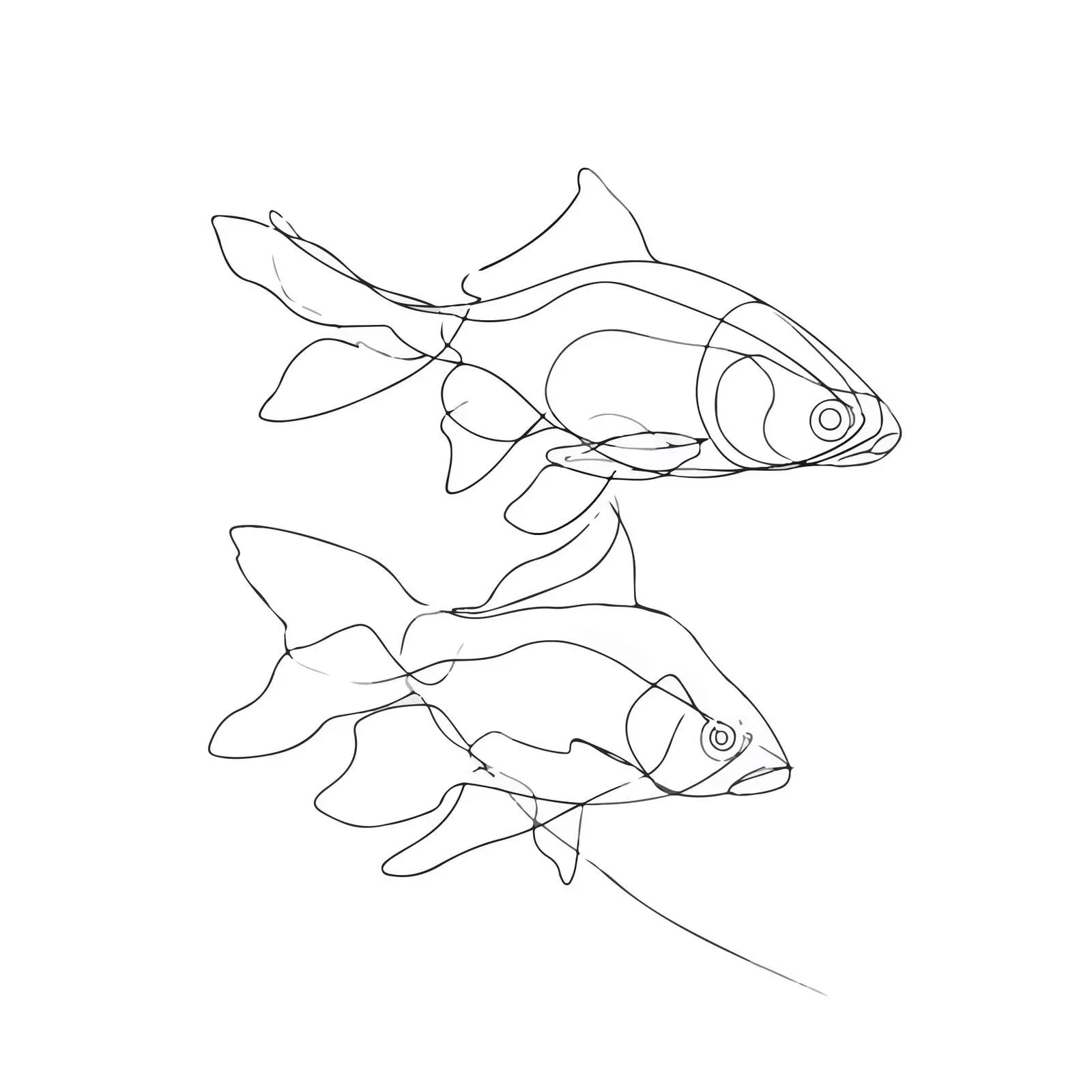 Elegant Fish Line Art — free download from Dotvec