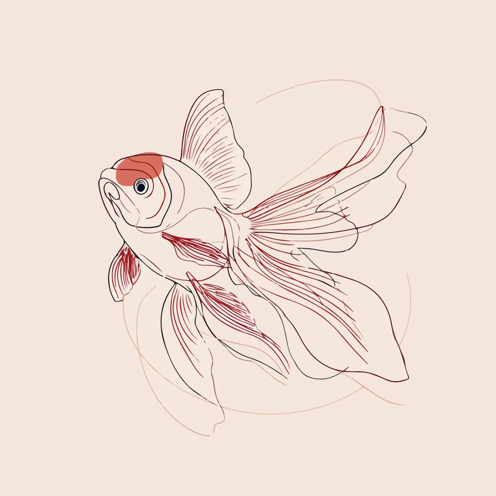 Minimal Fish Swimming Artwork — free download from Dotvec