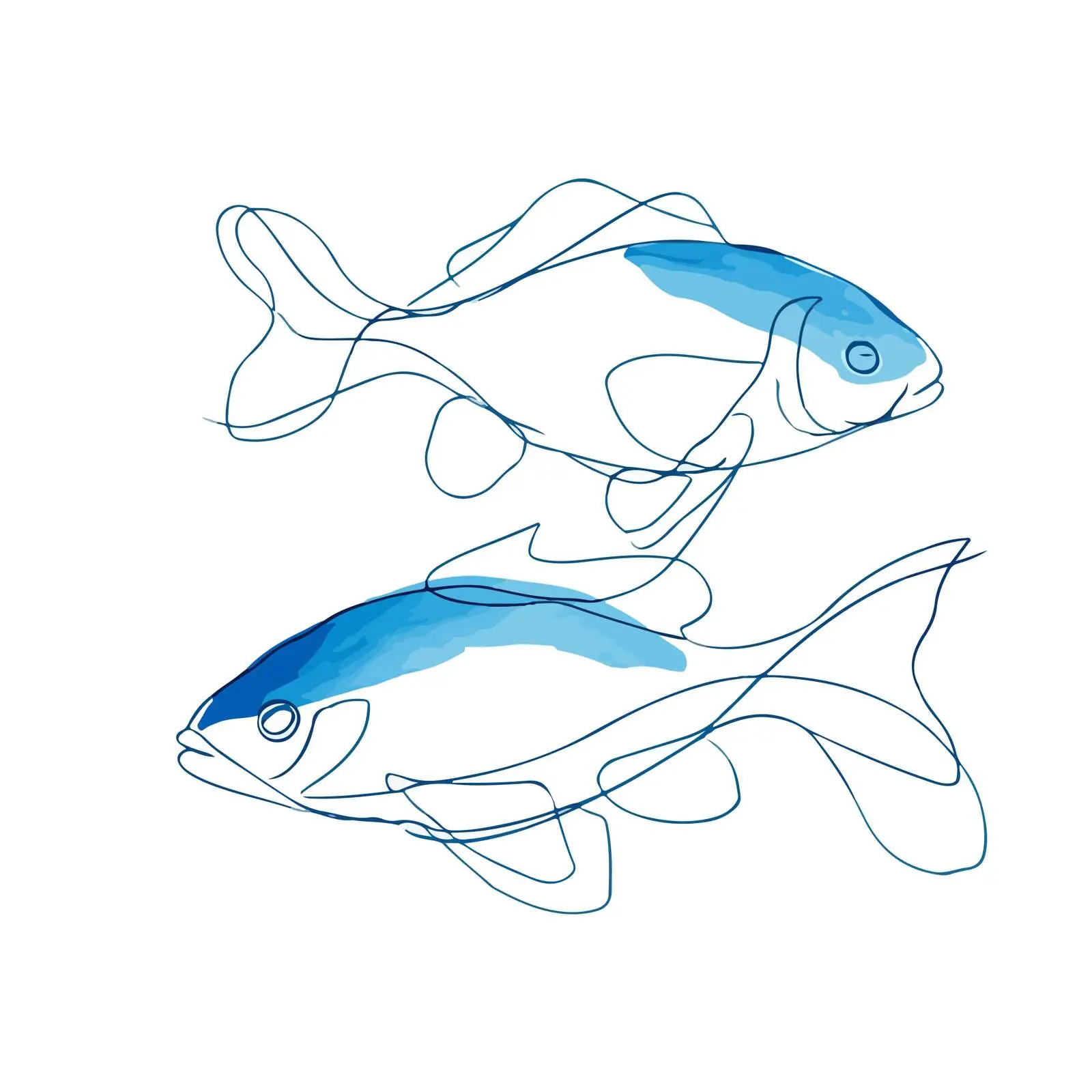 Minimal Fish Line Art Illustration — free download from Dotvec