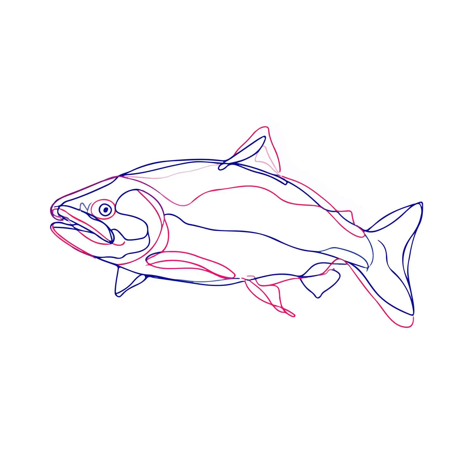 Minimal Fish Line Art Illustration — free download from Dotvec