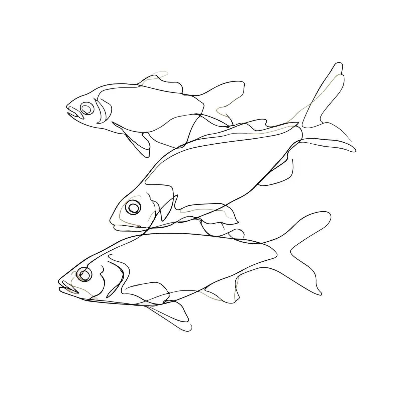 Minimal Fish Swim Art — free download from Dotvec