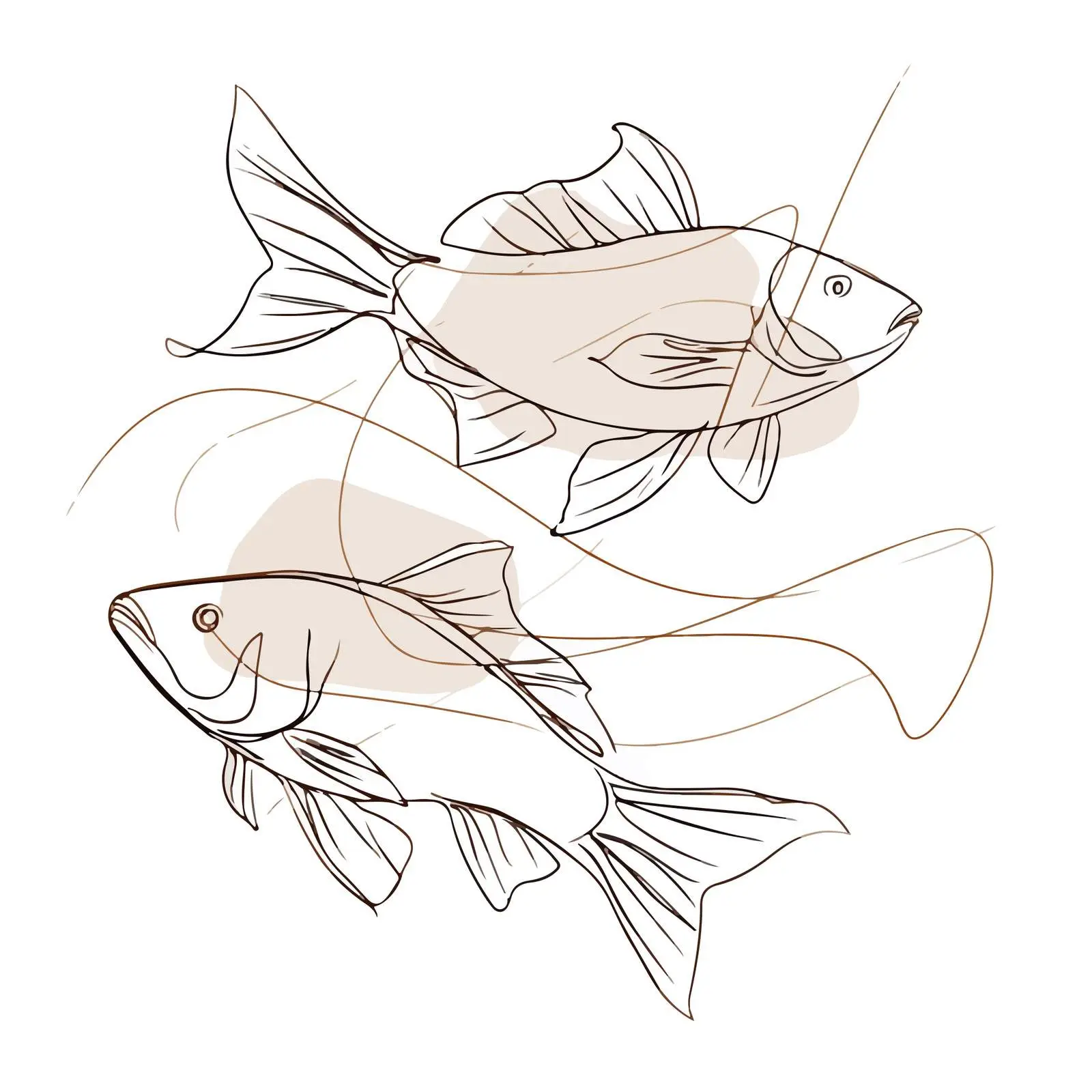 Elegant Fish Line Art — free download from Dotvec