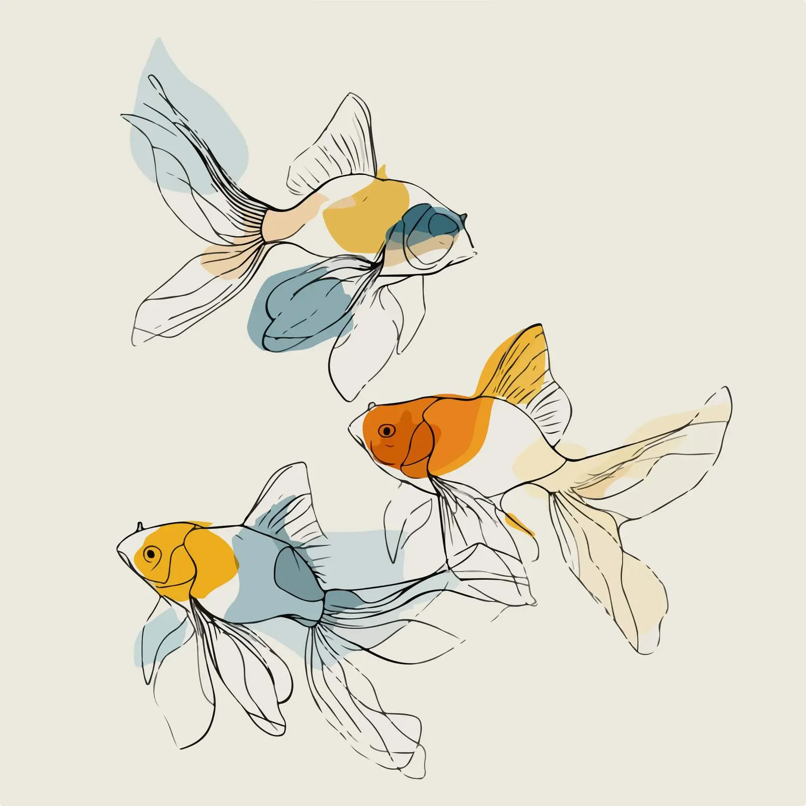 Elegant Fish Line Art — free download from Dotvec