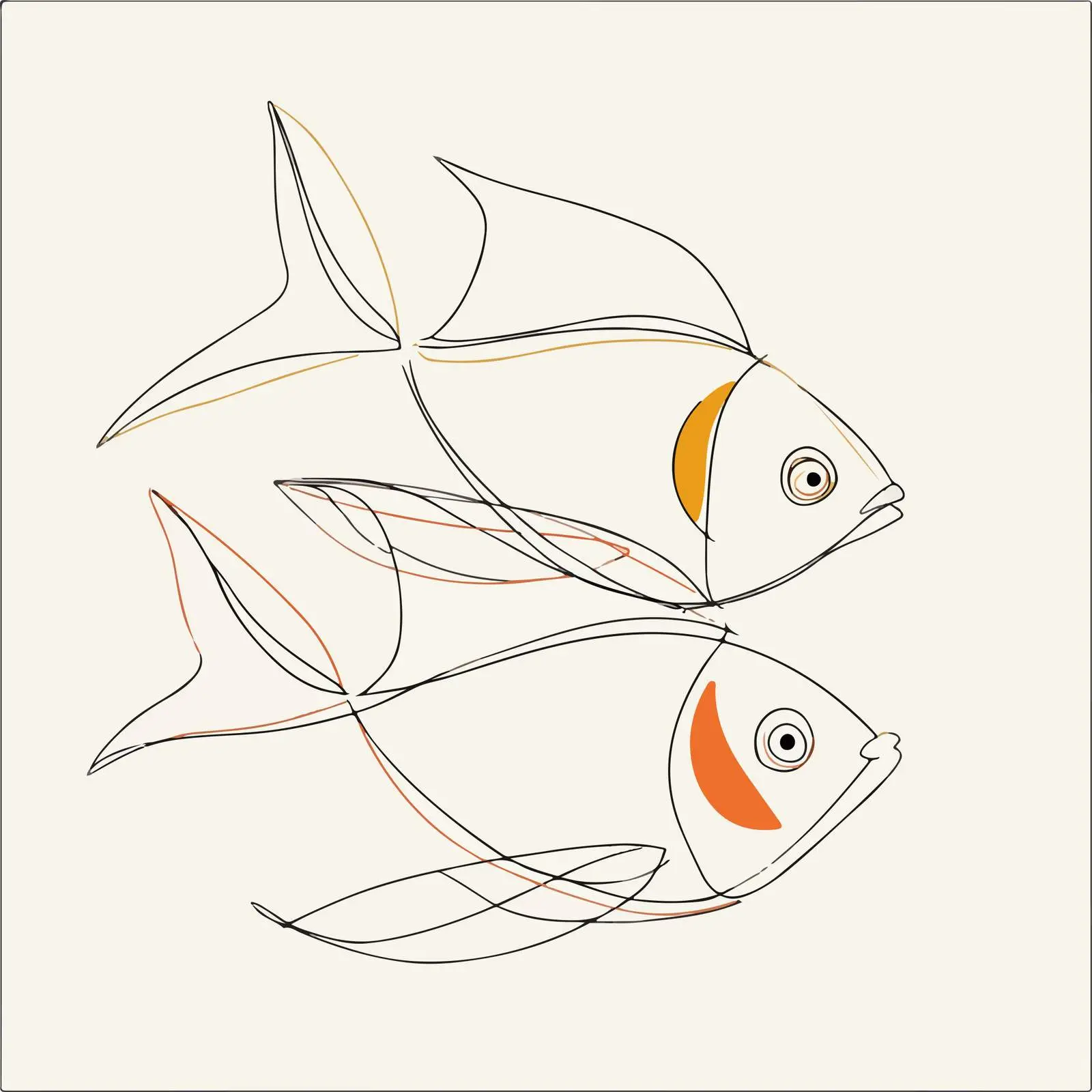 Stylized Fish Line Art Illustration — free download from Dotvec
