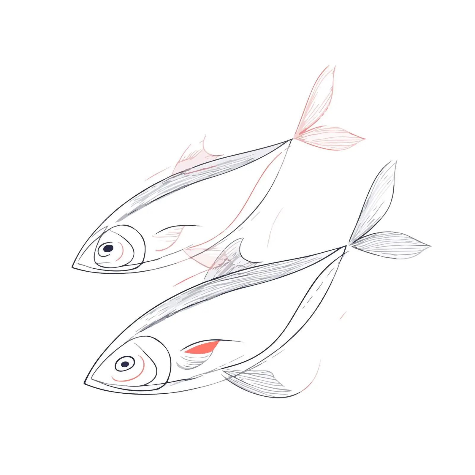 Elegant Fish Line Art Illustration — free download from Dotvec