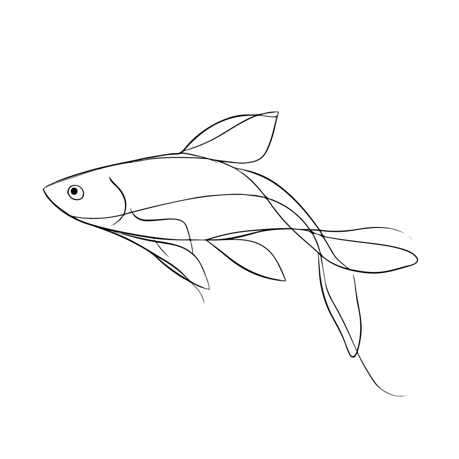 Minimal Fish Line Art Illustration — free download from Dotvec