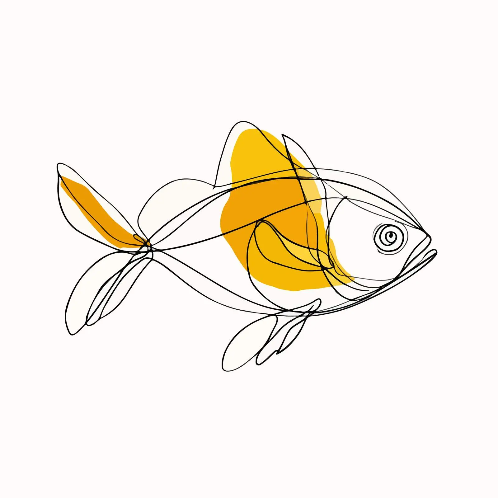Abstract Fish Line Art Illustration — free download from Dotvec