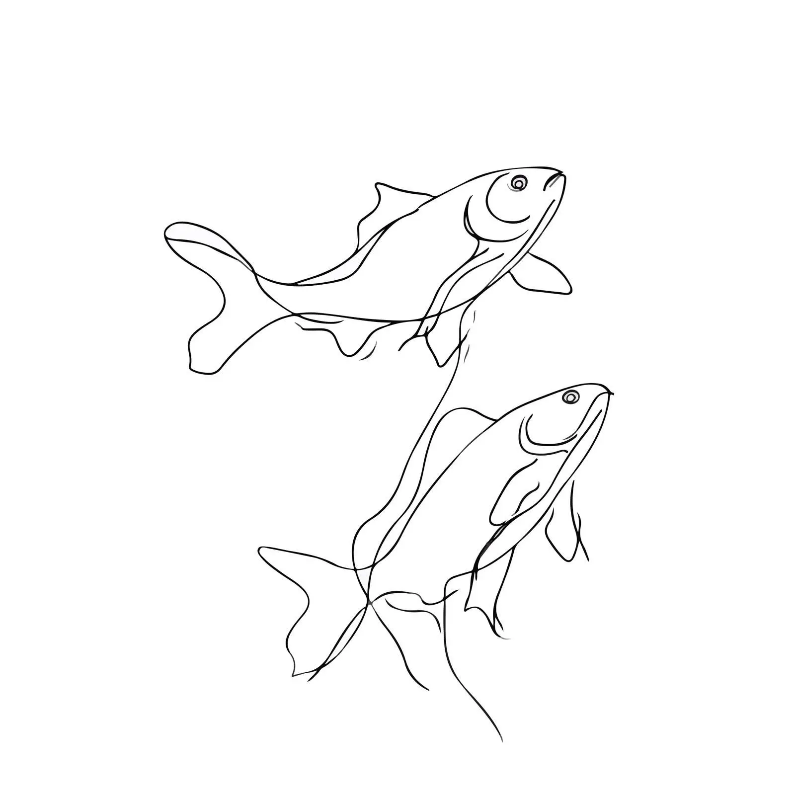 Elegant Fish Line Art Illustration — free download from Dotvec