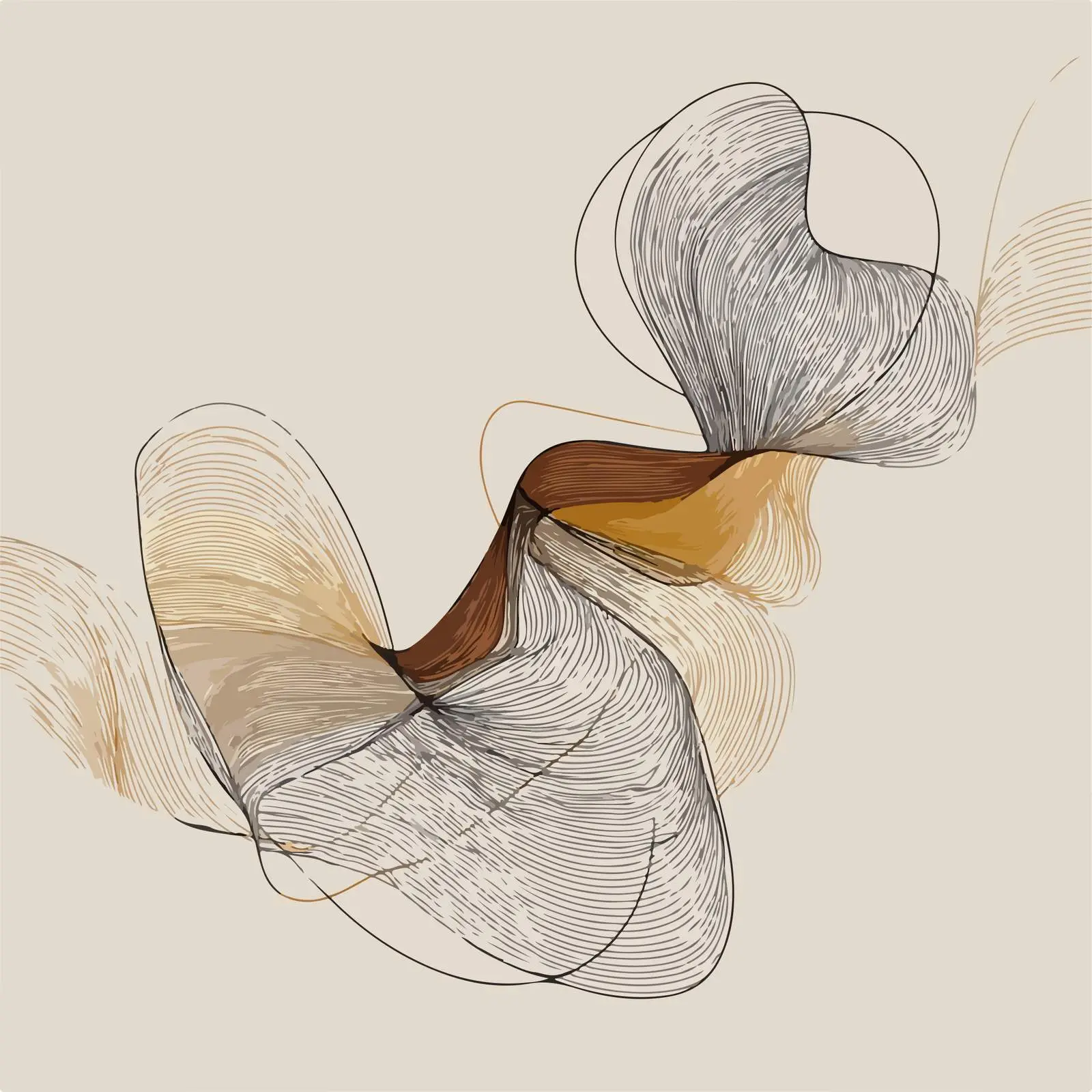 Flowing Curved Lines Stylized Art — free download from Dotvec