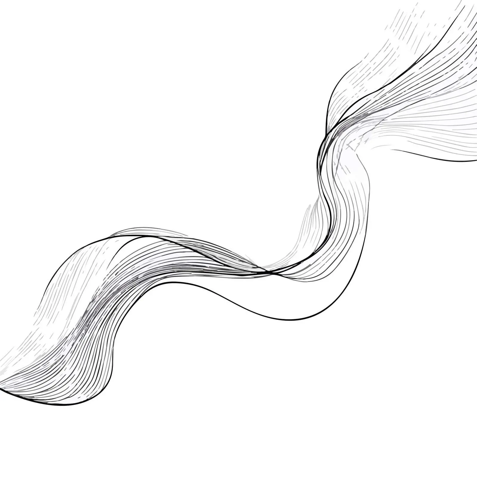 Flowing Curved Lines Stylized Minimal Art — free download from Dotvec