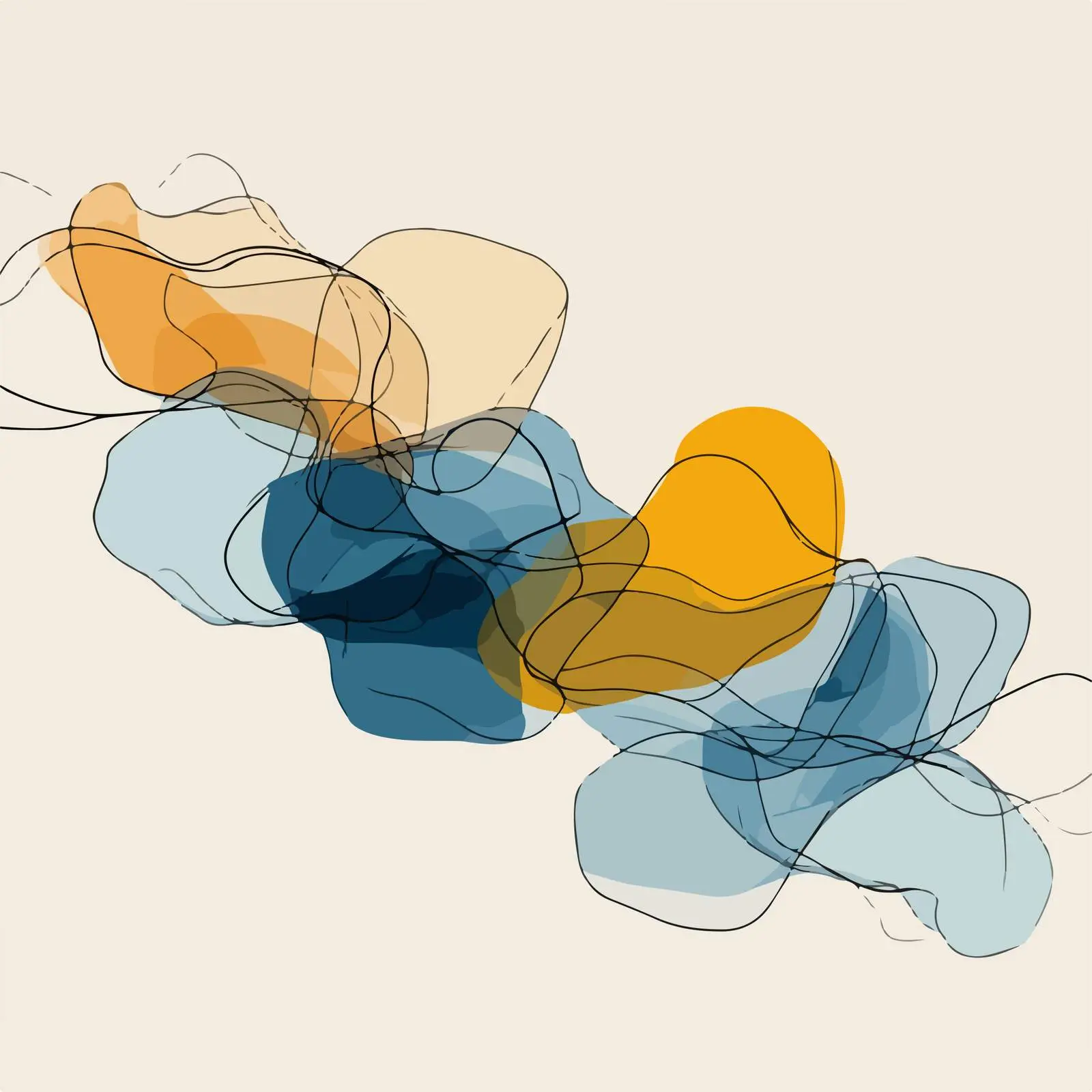 Fluid Organic Shapes Artistic Line Art — free download from Dotvec