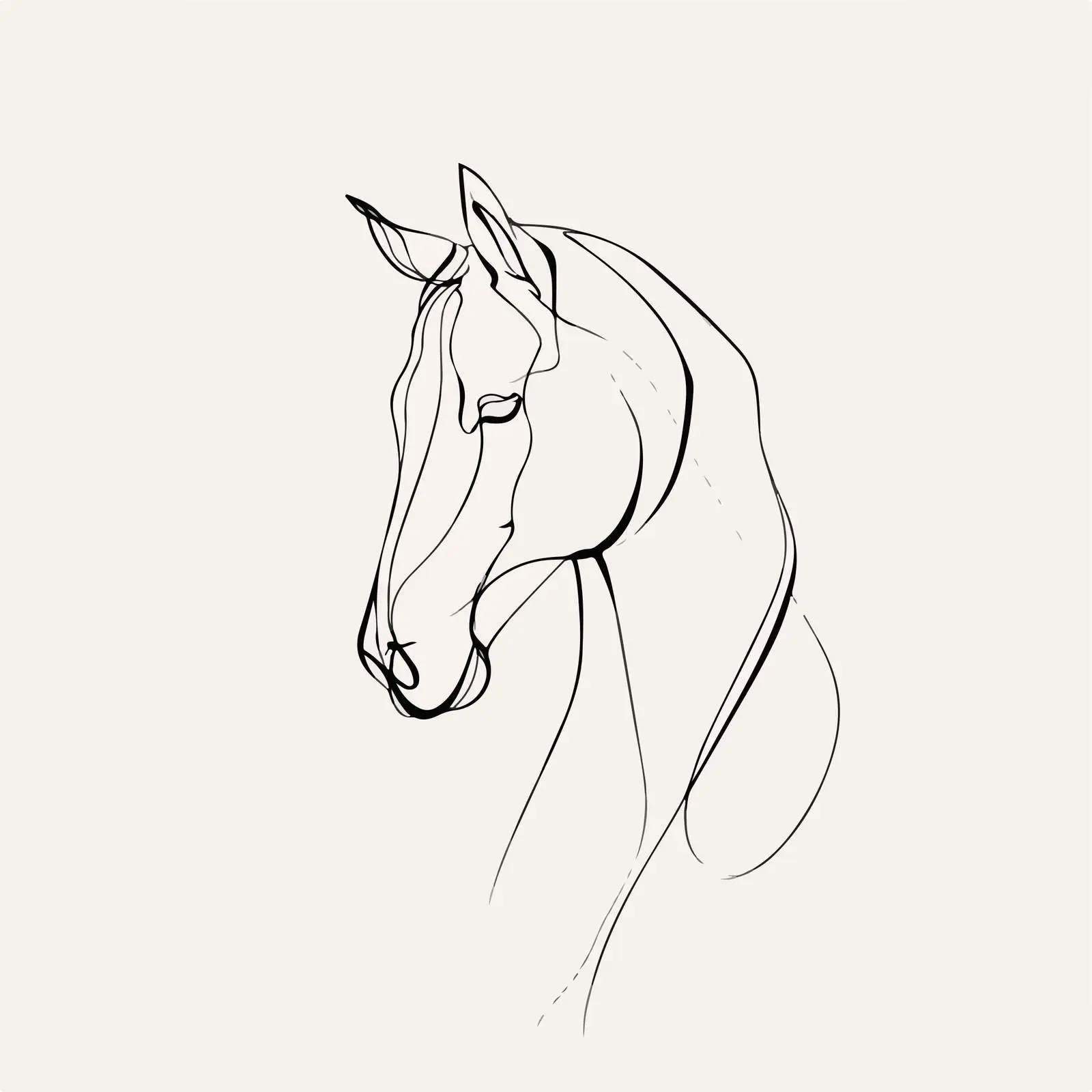 Abstract Horse Head Line Art — free download from Dotvec