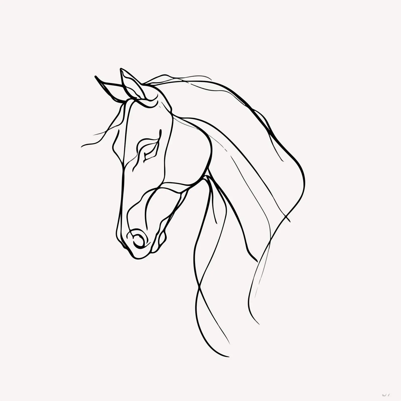 Elegant Horse Head Line Art — free download from Dotvec
