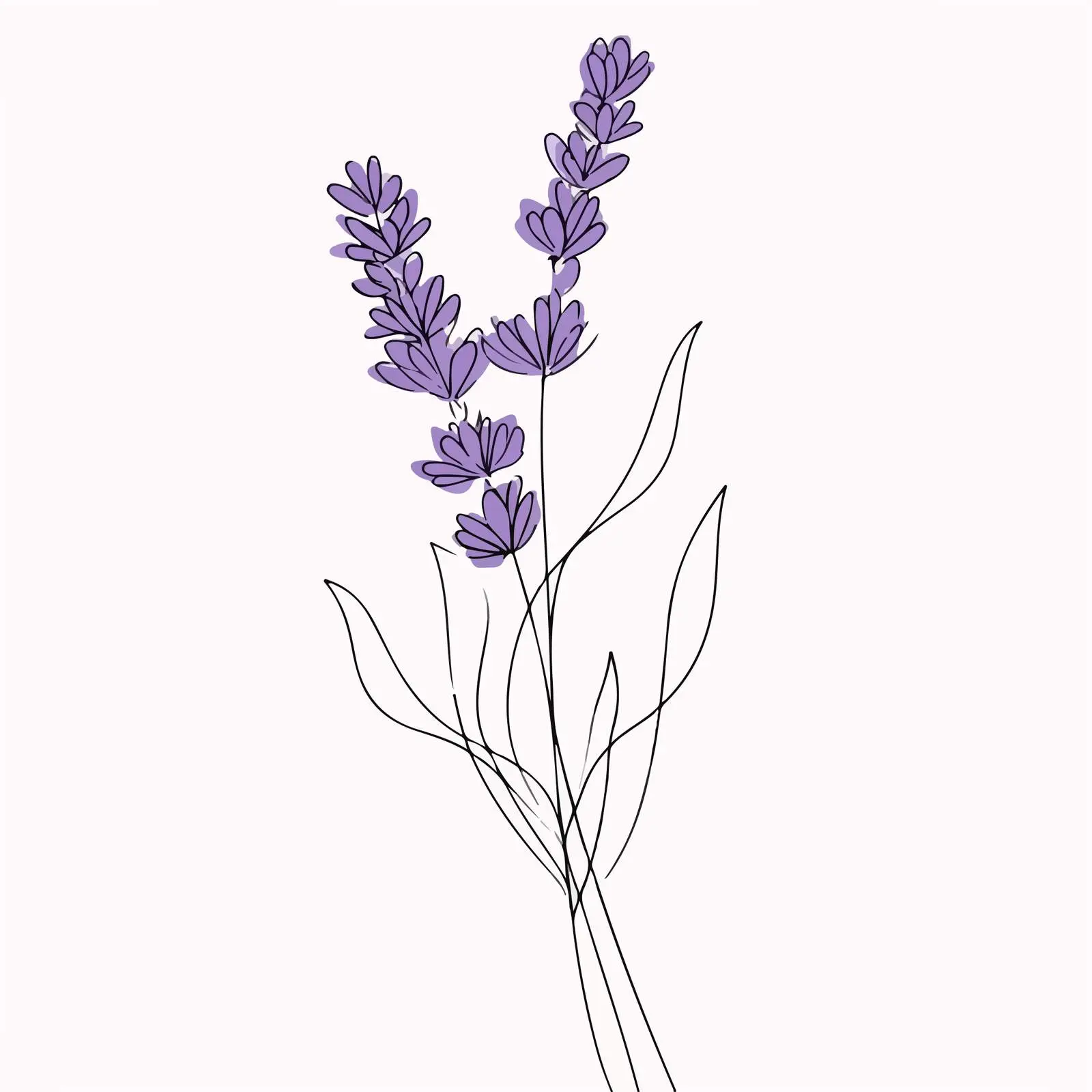 Elegant Lavender Branch Line Art — free download from Dotvec